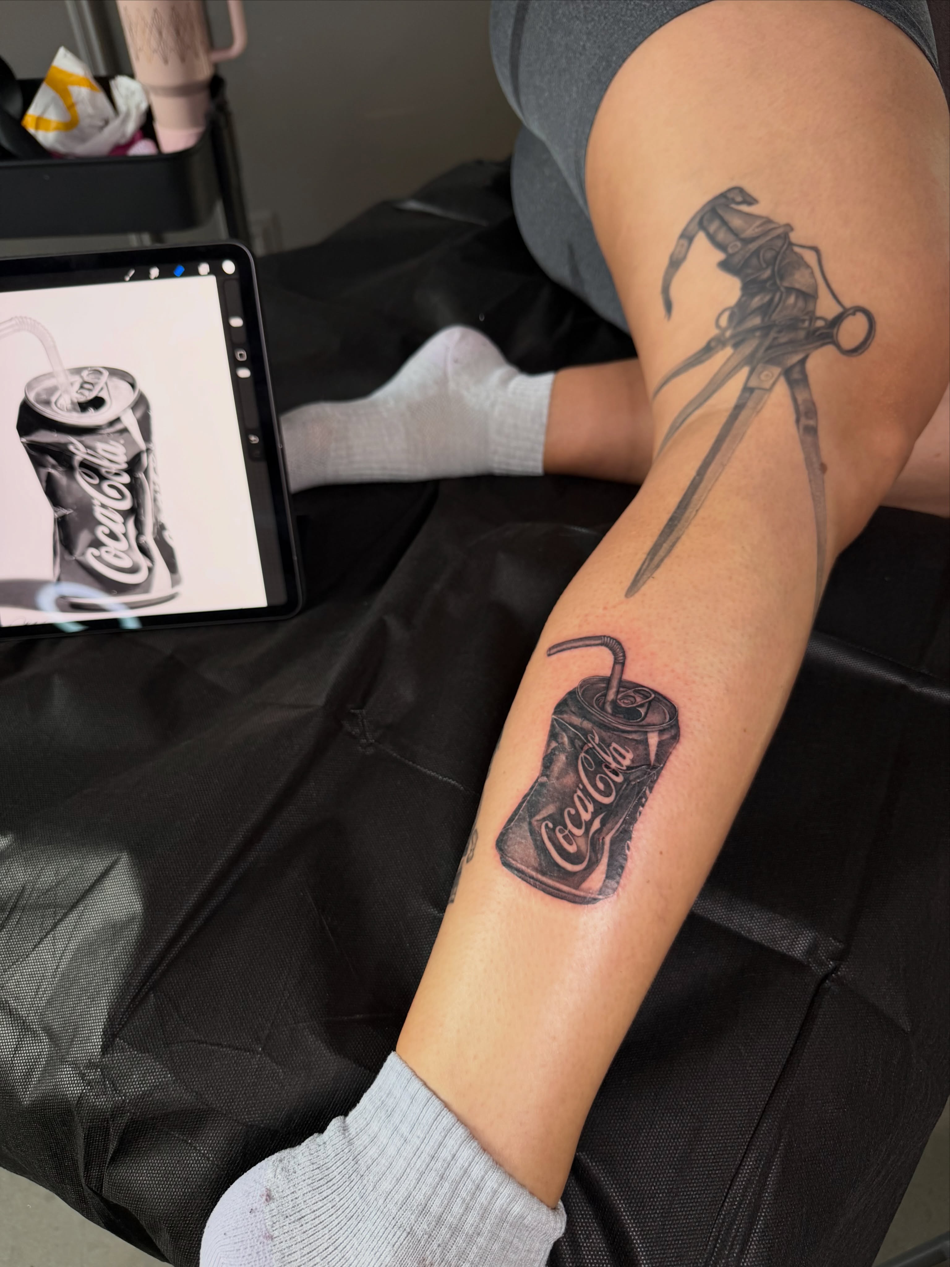 Tattoo by @badvibestattoos — black_and_grey