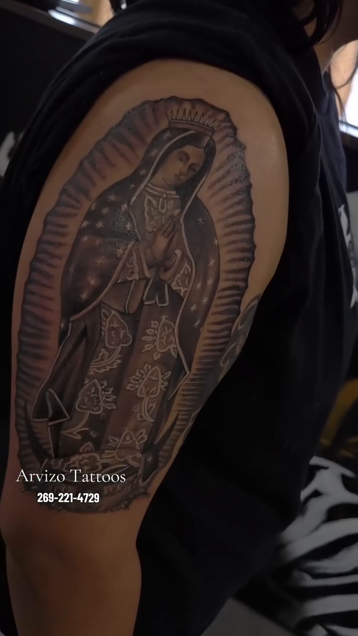Tattoo by @arvizo_tattoos — chicano, black_and_grey