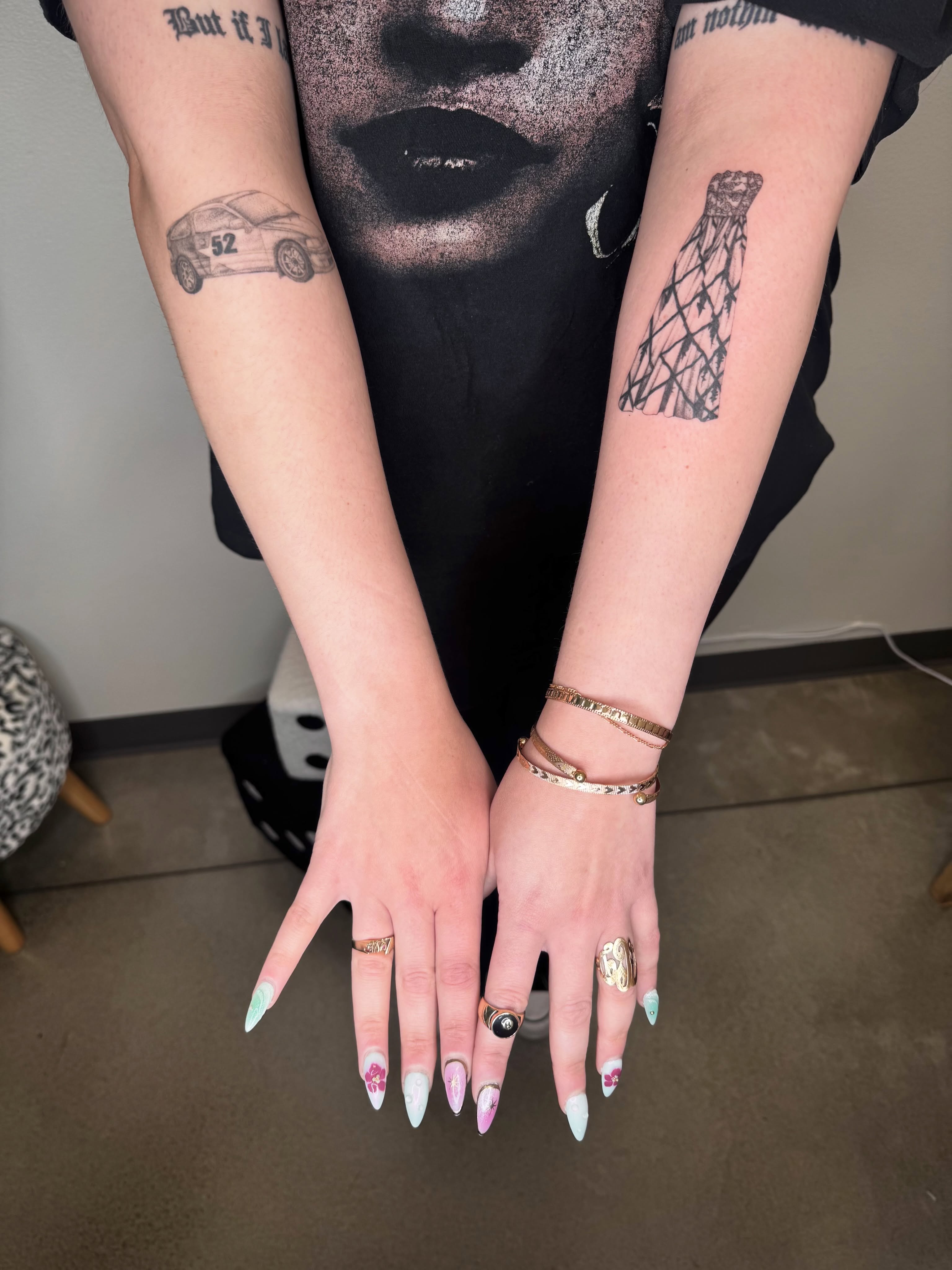 Car black and grey tattoo on the forearm by Zornitsa ☆