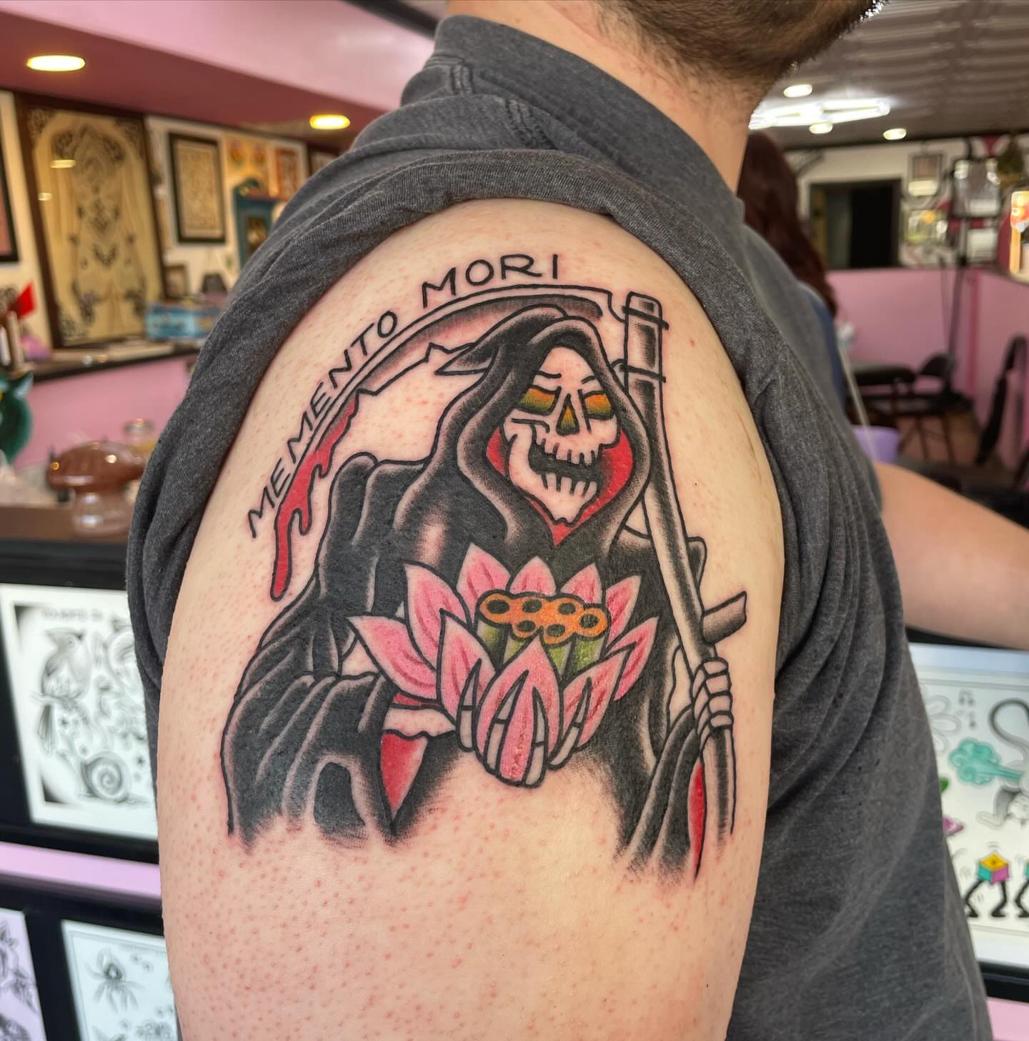 Tattoo by @lainyloutattoo — american_traditional, dotwork