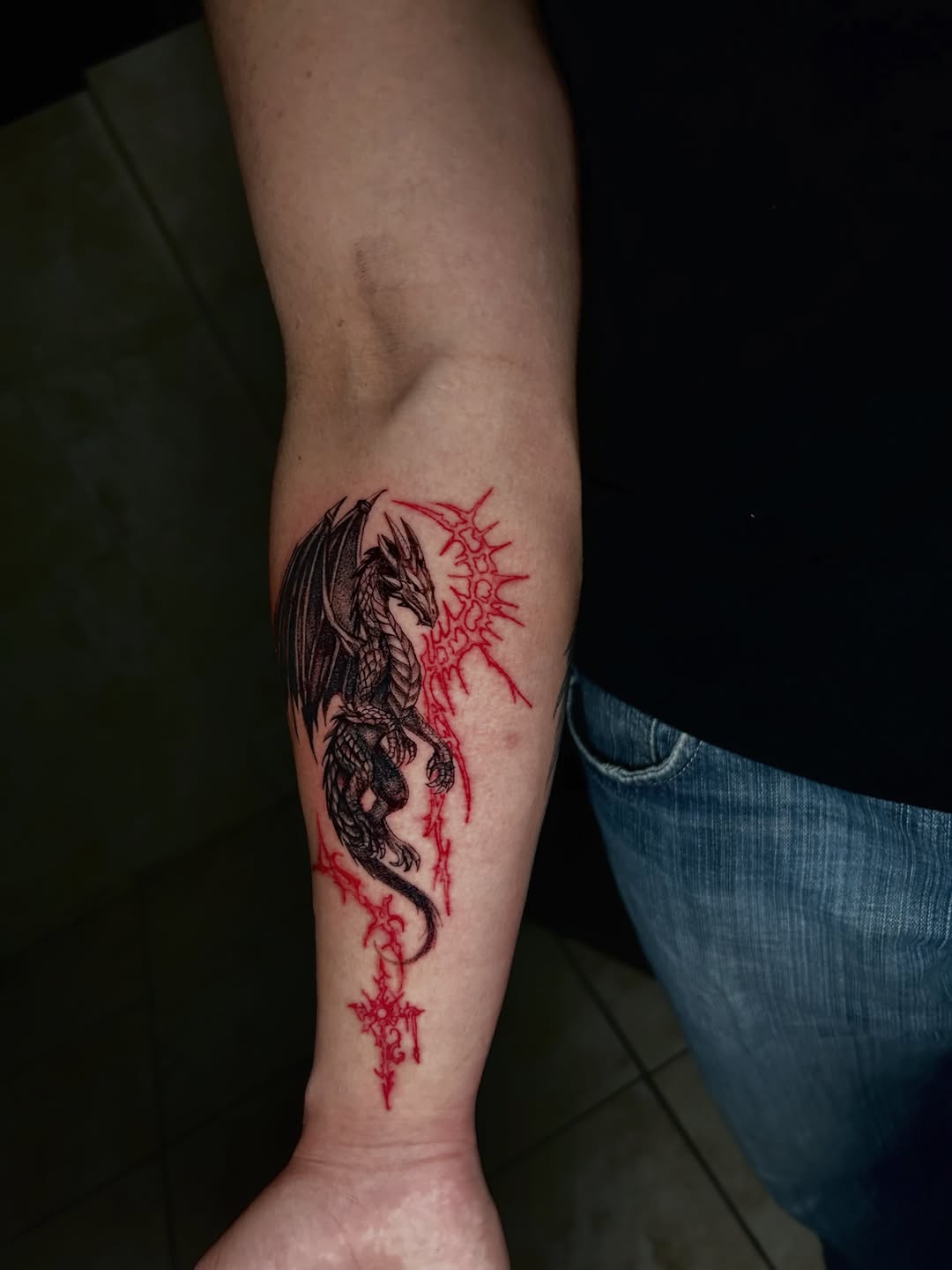 Tattoo by @cherrrywavees — black_and_grey, illustrative