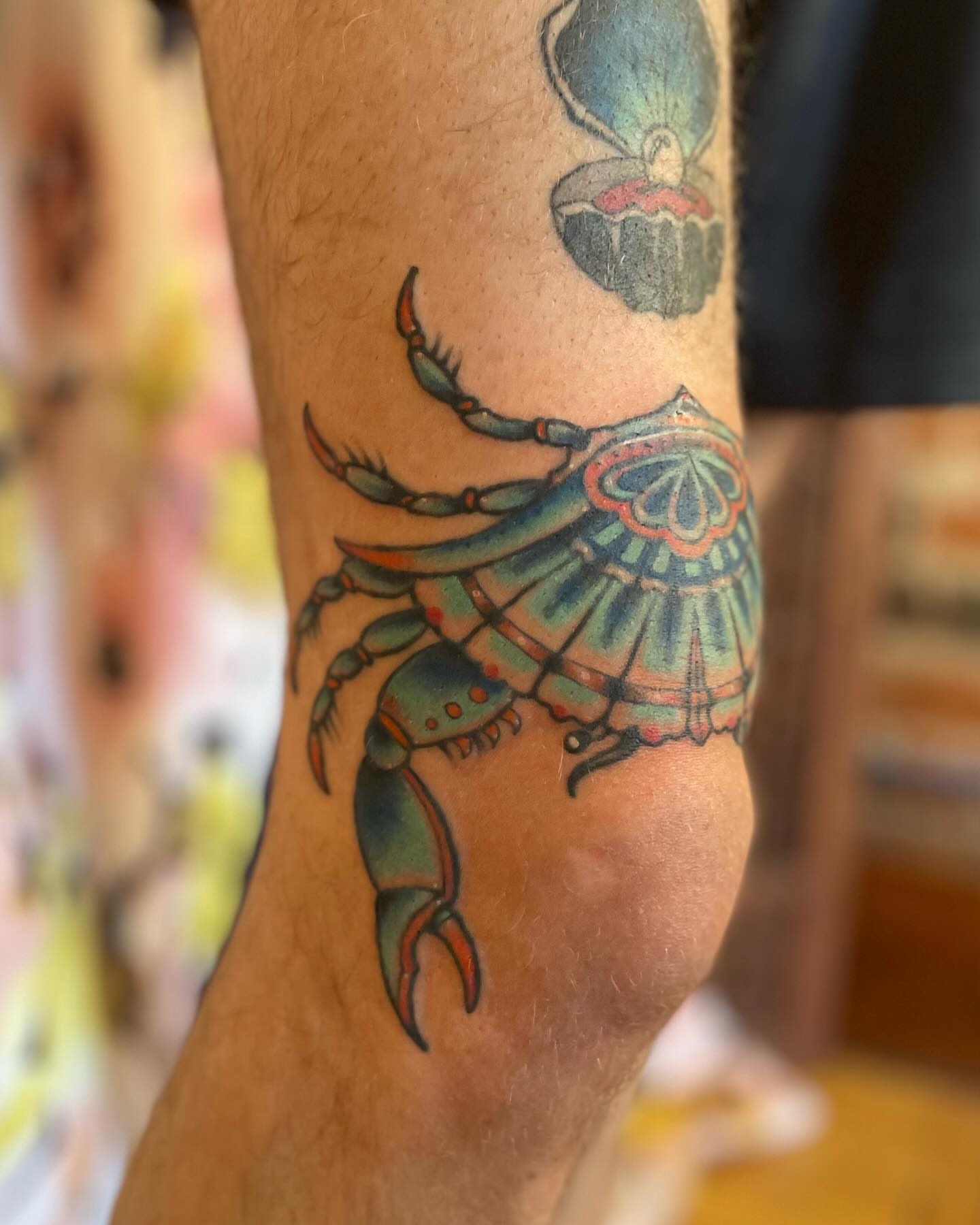 Crab American traditional tattoo on the forearm by paige  l  ink shrink tattoo