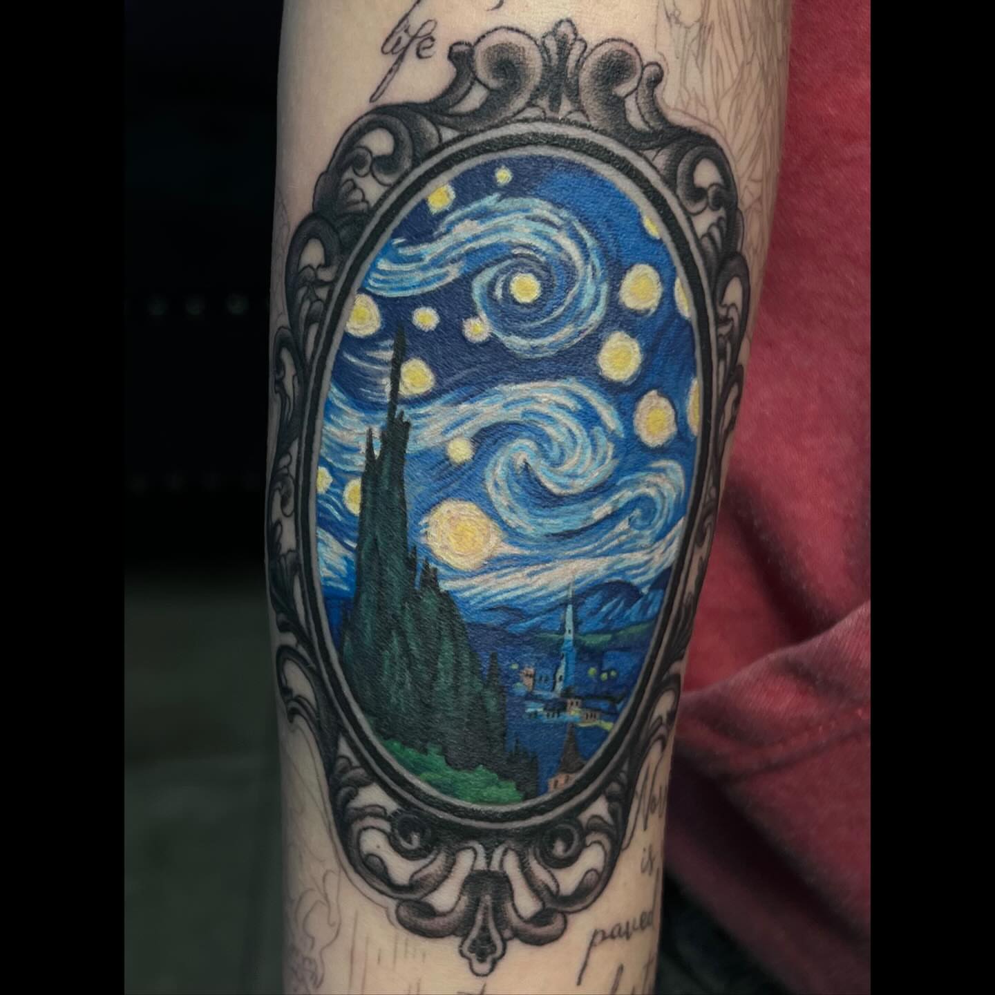 Tattoo by @artbydollface — illustrative, dotwork