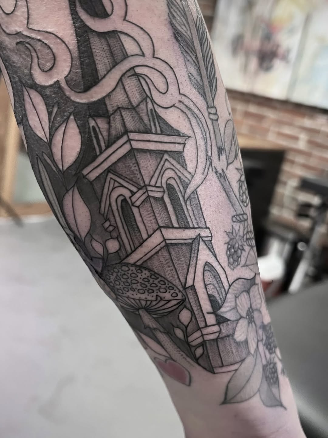 Tattoo by @hiddenheart_tattoo — black_and_grey, illustrative