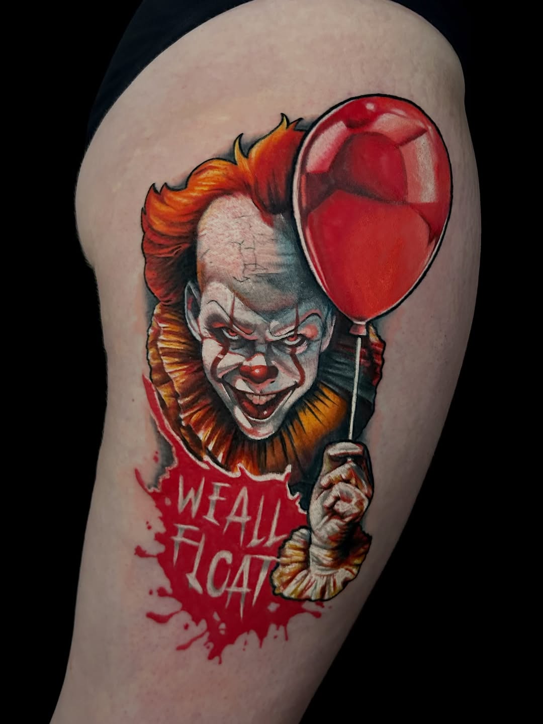 Realism tattoo on the thigh by Kim Goff - Special K