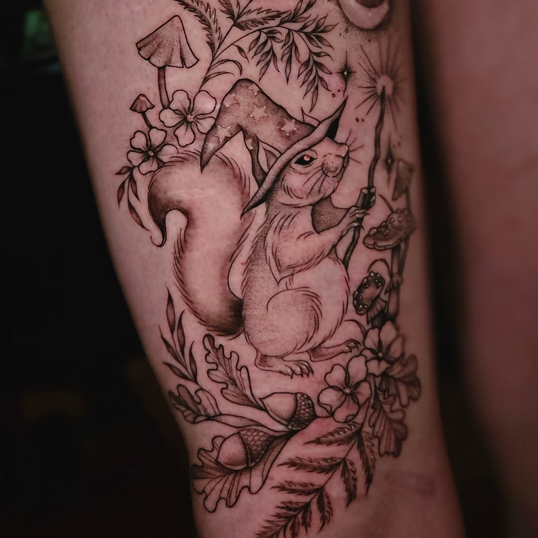 Tattoo by @courtlynblissink — black_and_grey, illustrative