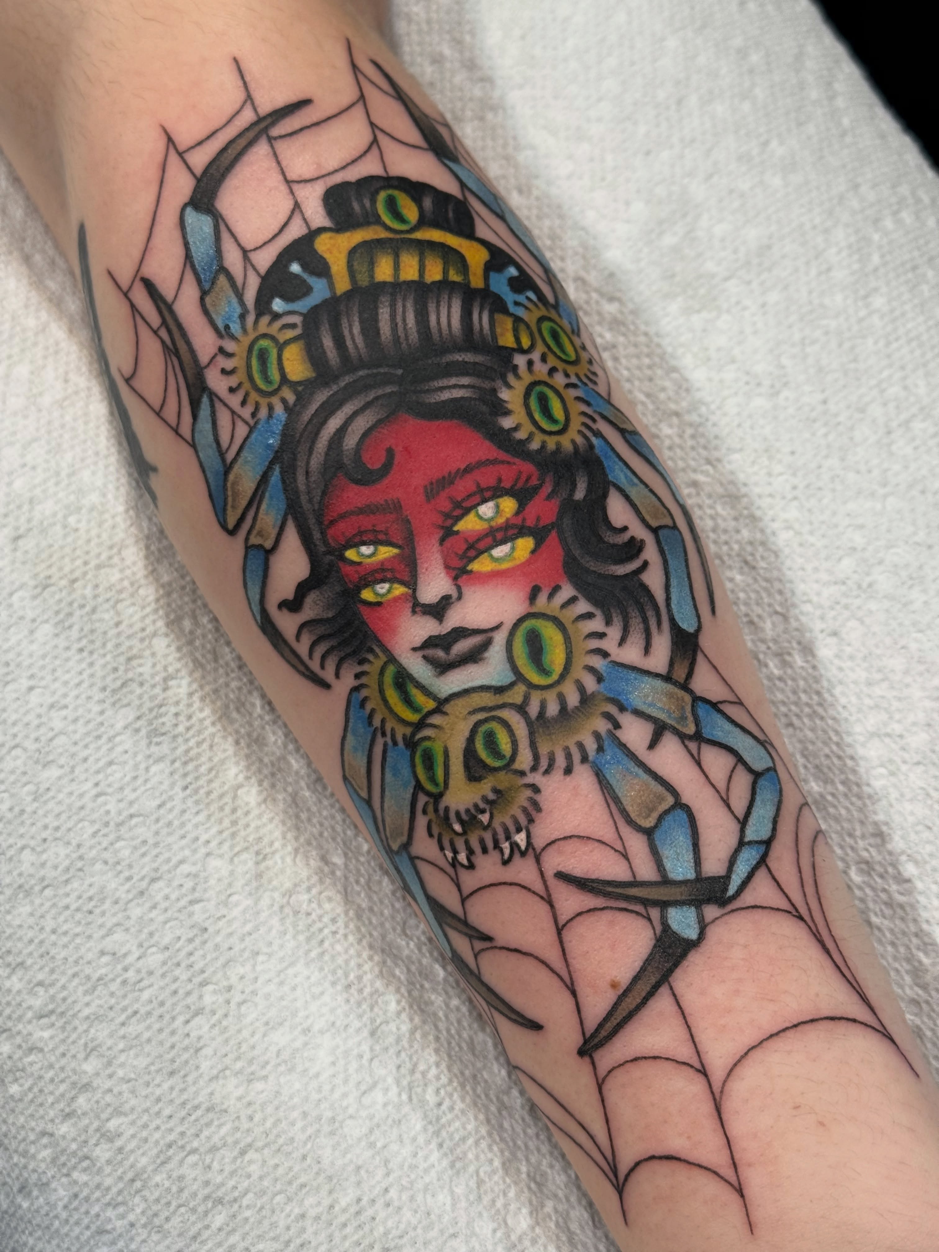 Tattoo by @kara.monstera — american_traditional, surrealism