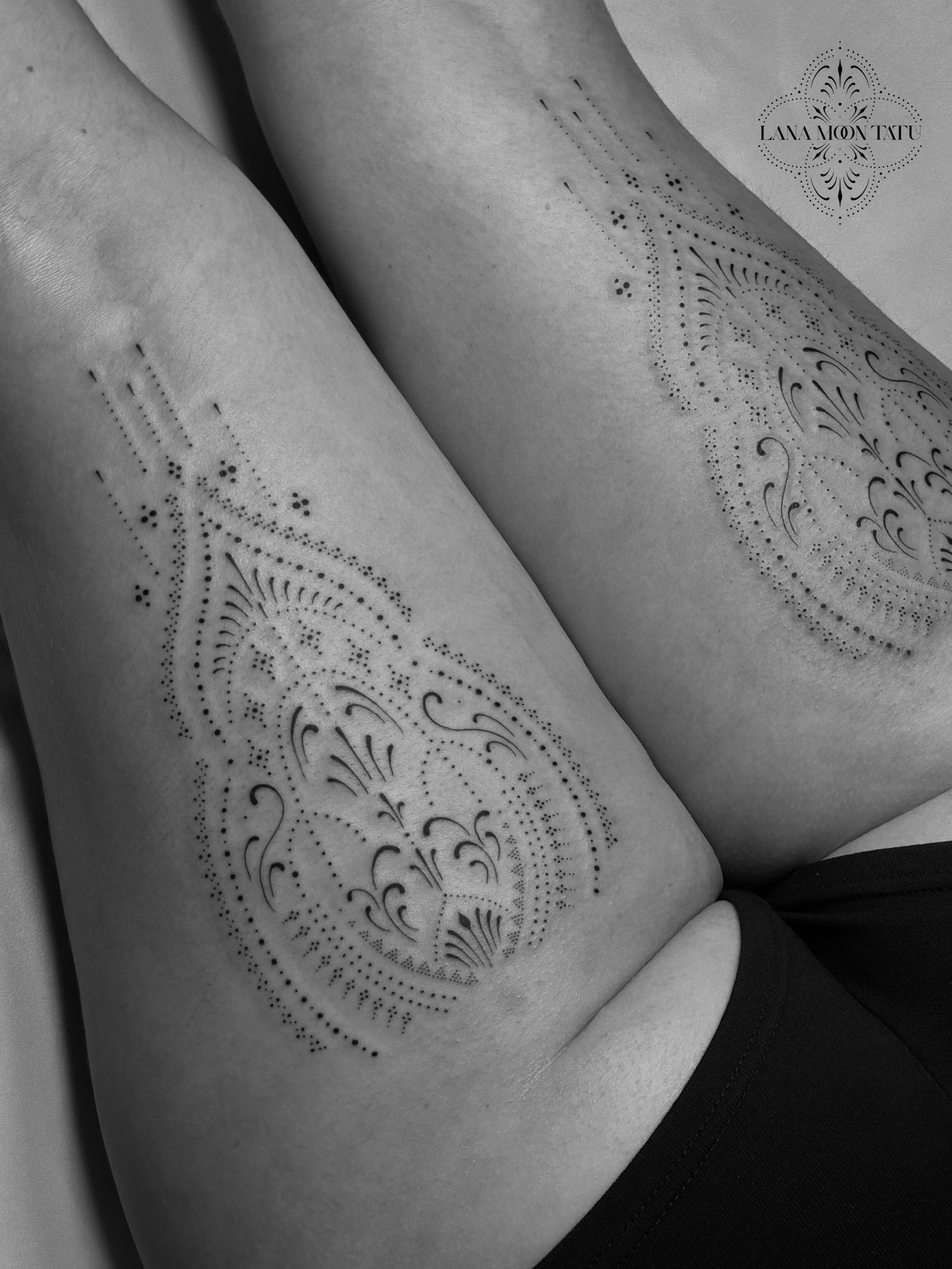 Dotwork mandala dotwork tattoo on the forearm by ꕥ LANA MOON TATU ꕥ