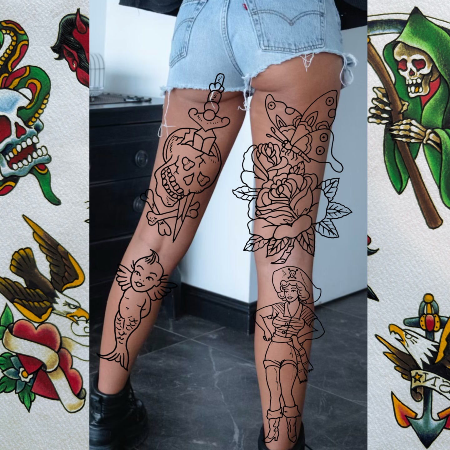 Tattoo by @adamlunoe — american_traditional, black_and_grey