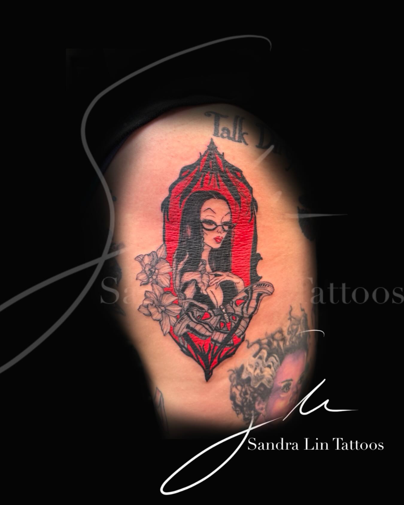 Tattoo by @_sandralintattoos — american_traditional, dark_realism