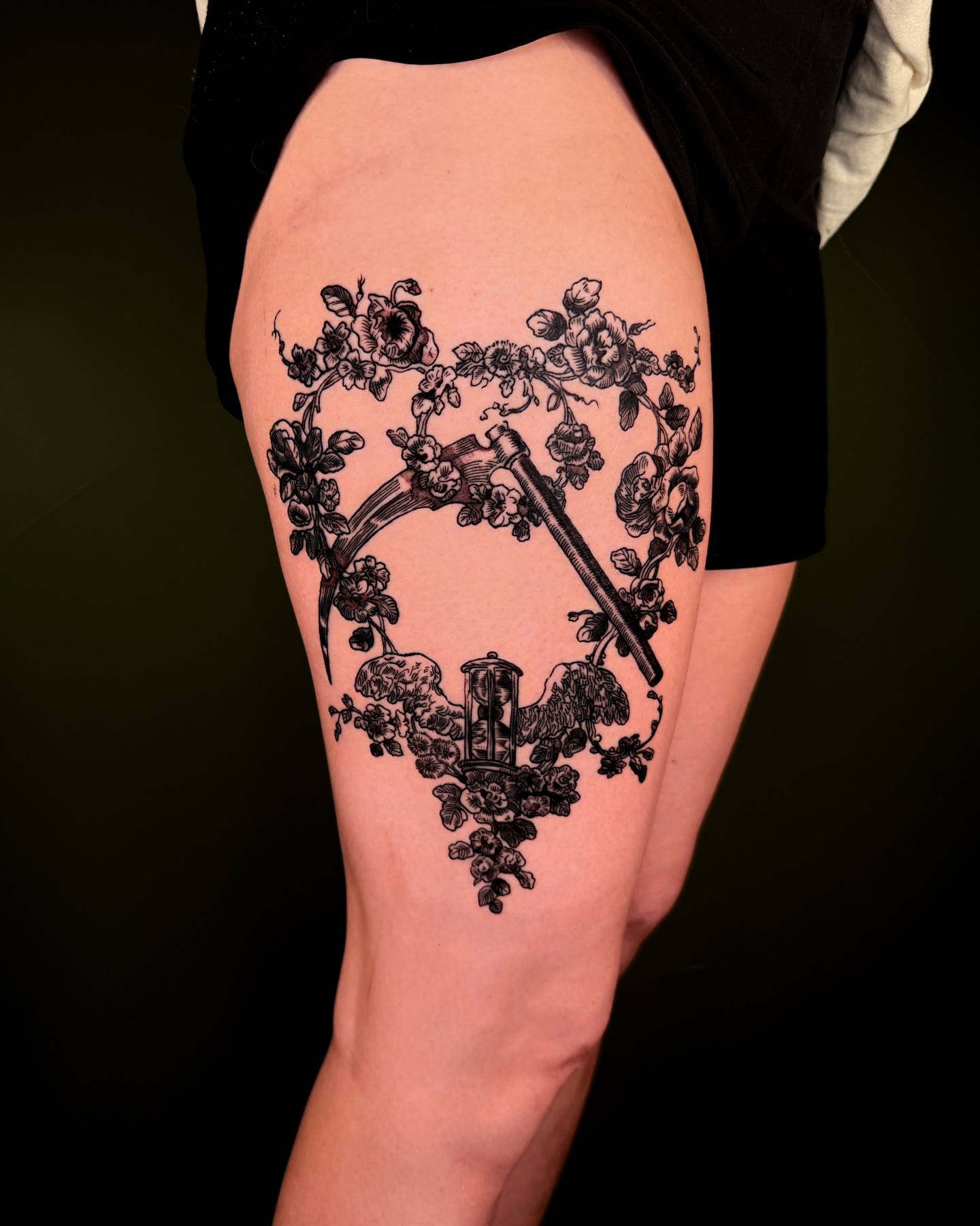 Tattoo by @faunawitchtattoo — black_and_grey
