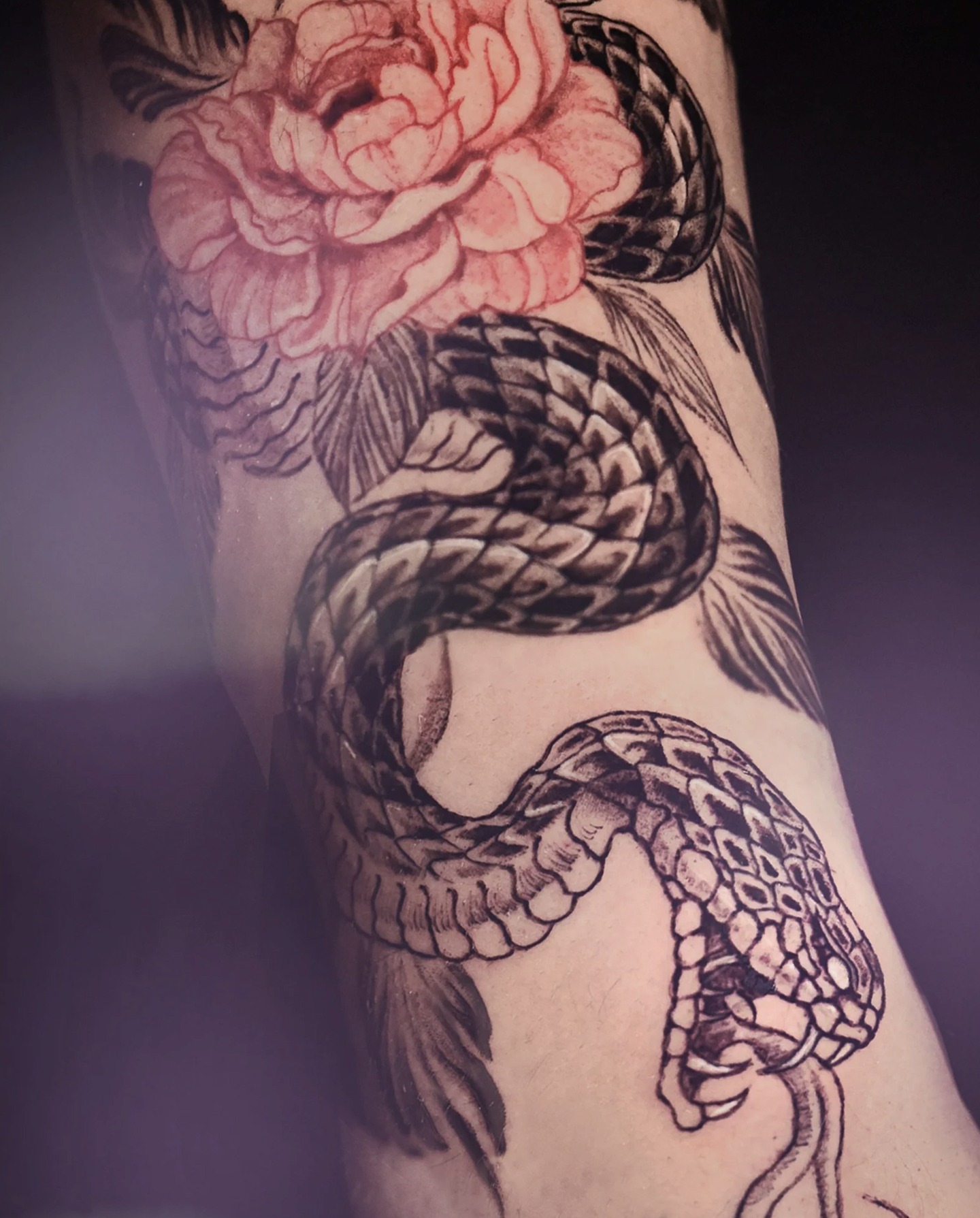 Tattoo by @kahoinkshop — black_and_grey