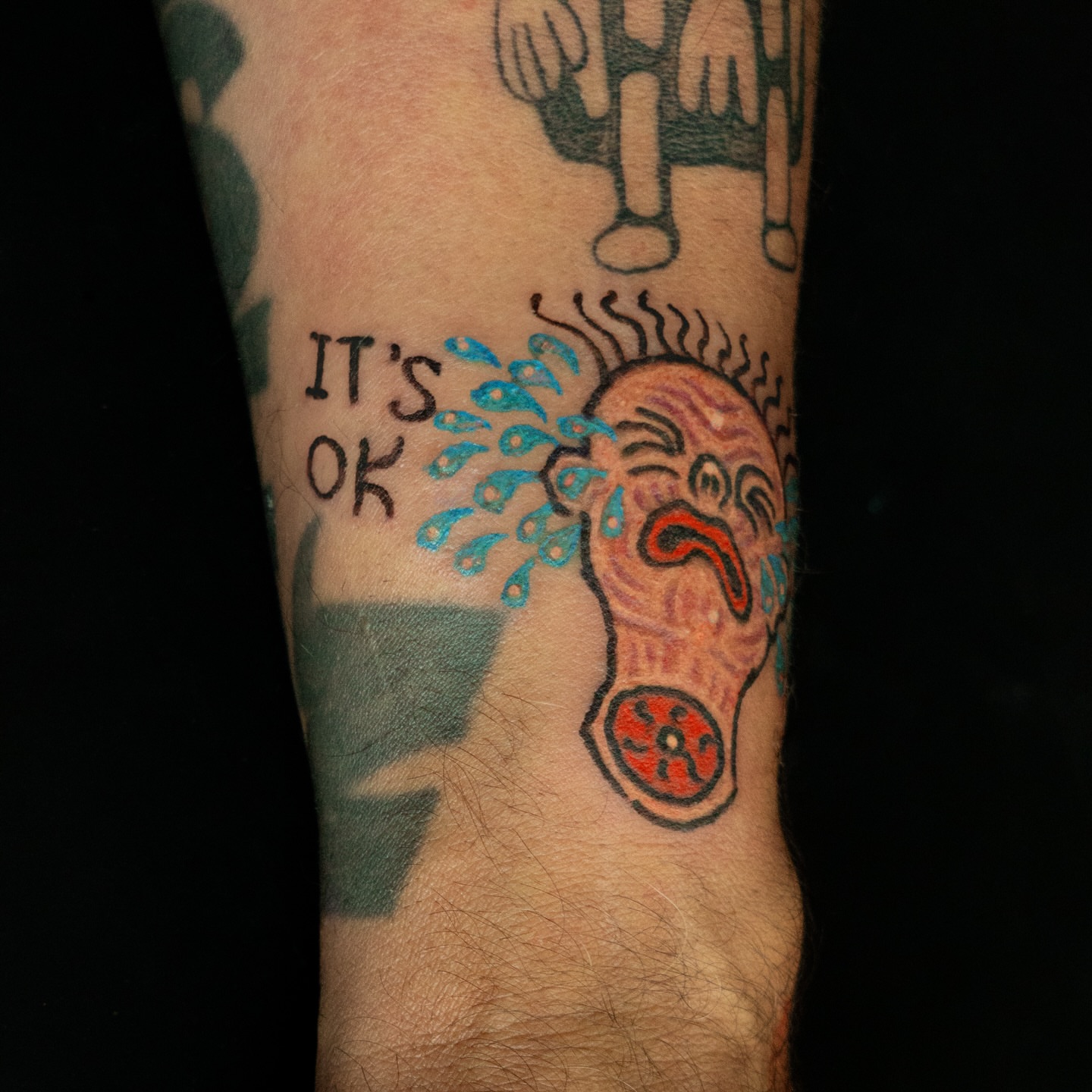 It's ok dotwork tattoo on the forearm by Flash Boom Bang Tattoo