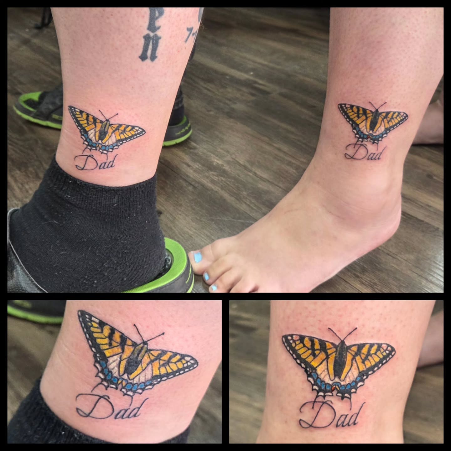 Butterfly realism tattoo on the foot by Matthew Todd Kremer