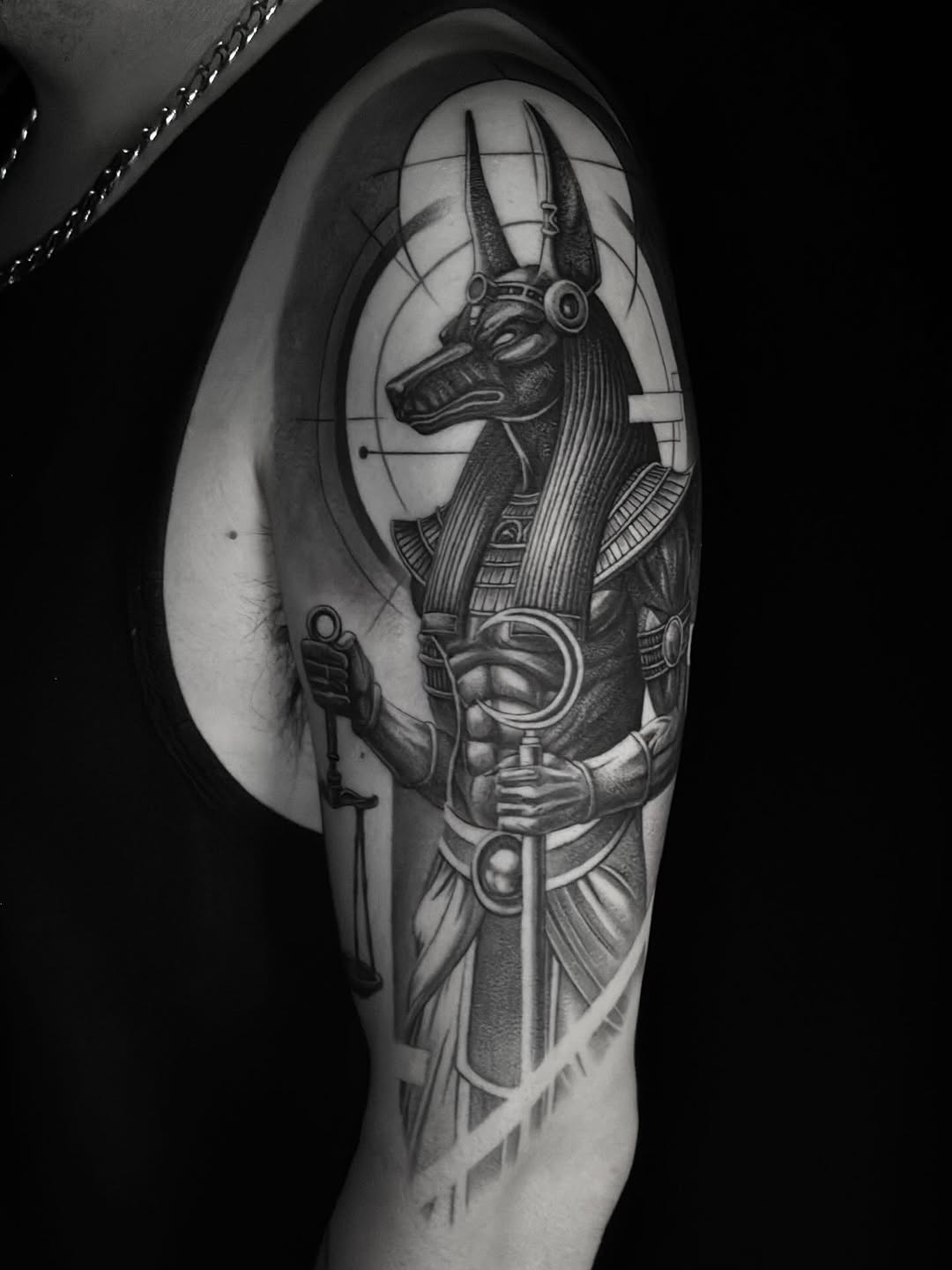 Tattoo by @beholds_ — black_and_grey, realism