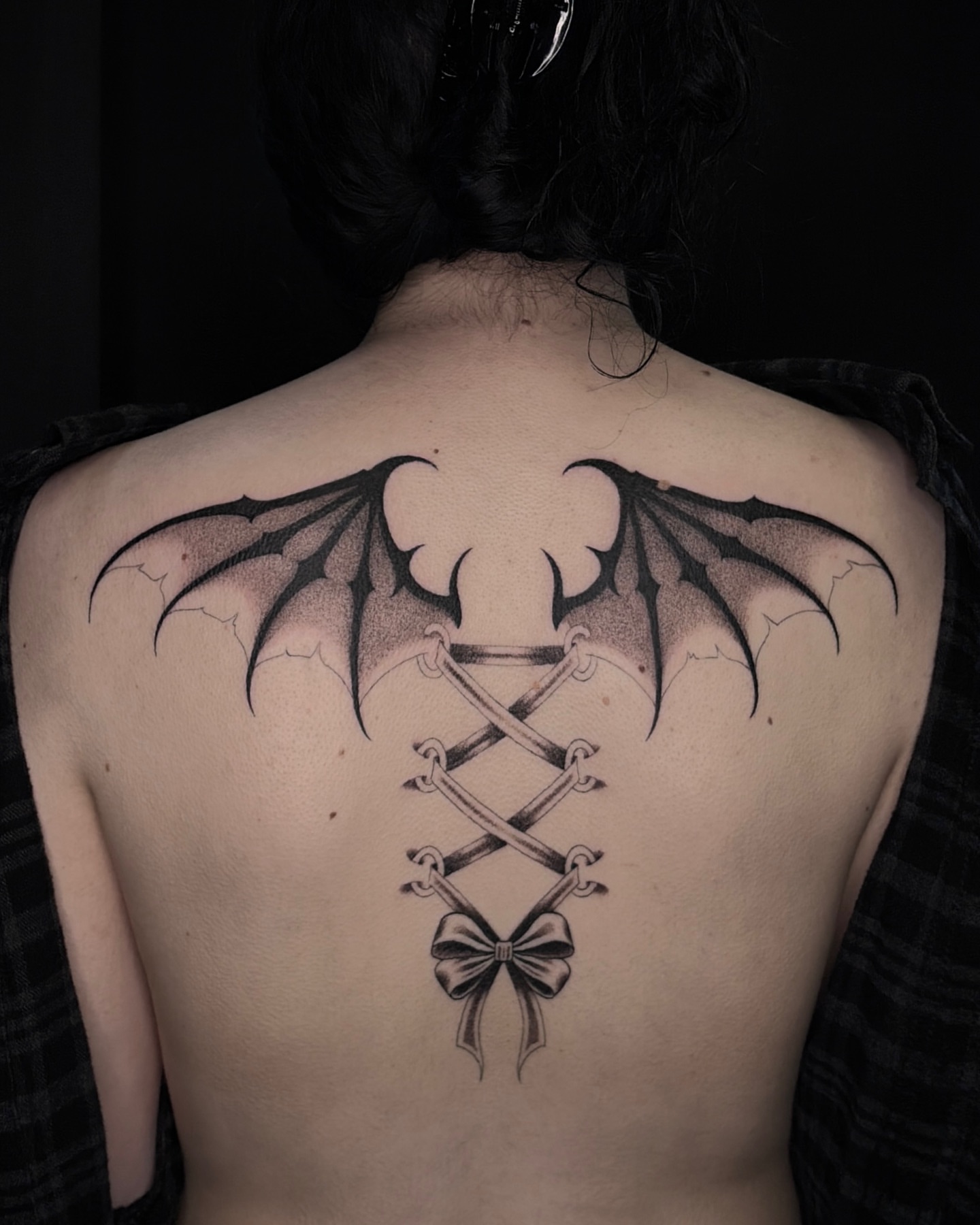 Tattoo by @jakeryantats — black_and_grey, dotwork