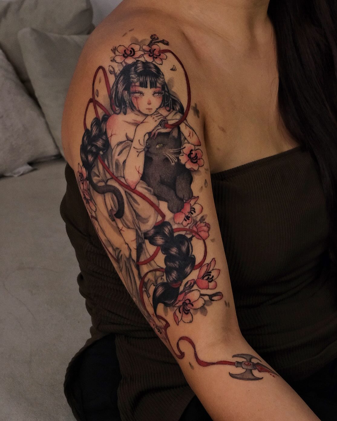 Tattoo by @misaxinks — anime, watercolor