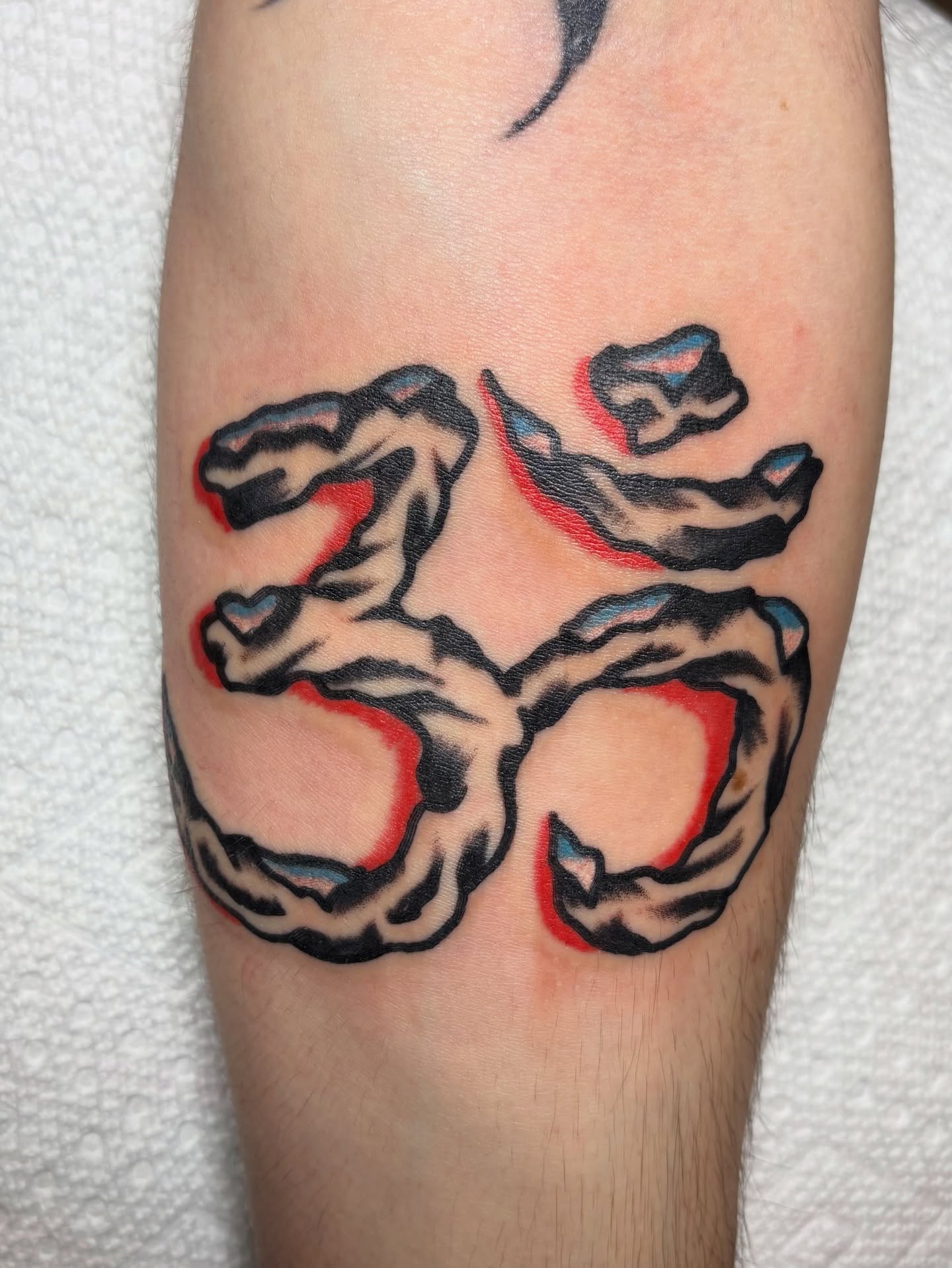 Scissors American traditional tattoo on the forearm by Jake Herbert, Knoxville, Tennessee