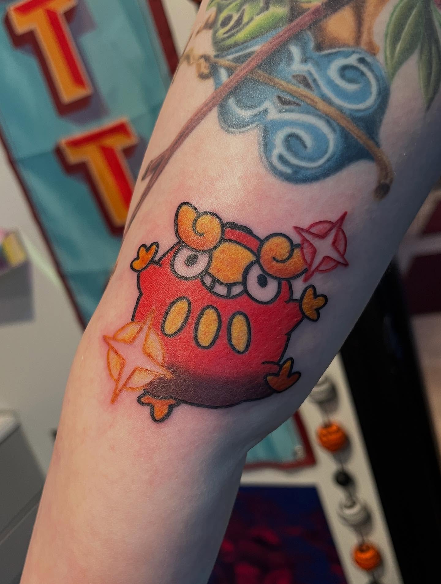 Owl new school tattoo on the forearm by 🖤Jess Pereira🖤, Framingham, Massachusetts