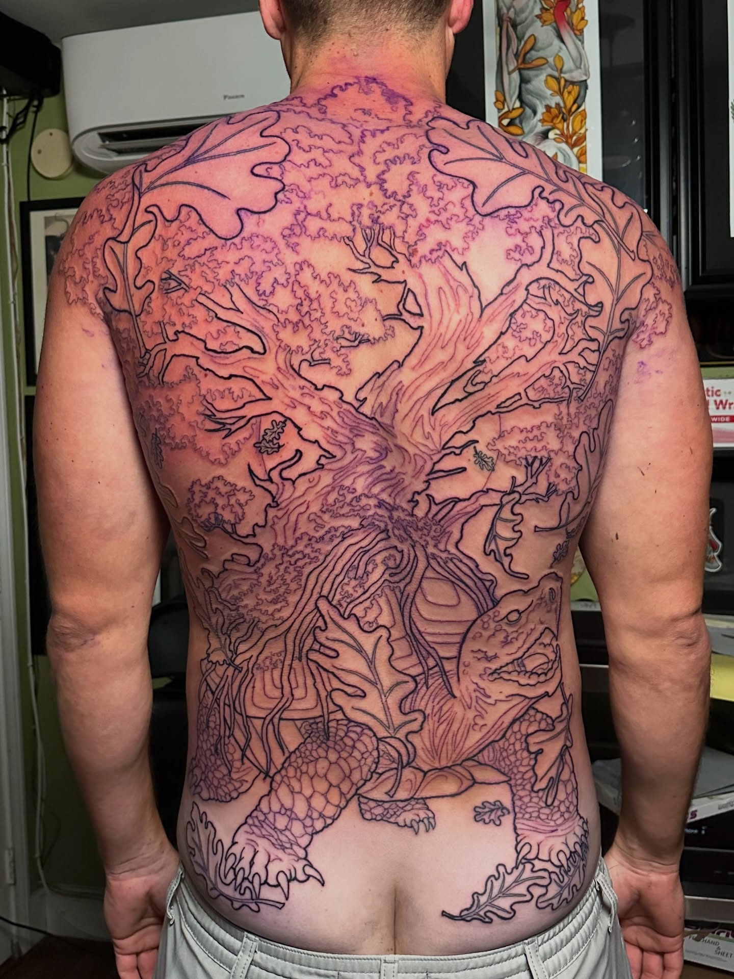 Forest and dragon japanese irezumi tattoo on the back by Trevor Burtz