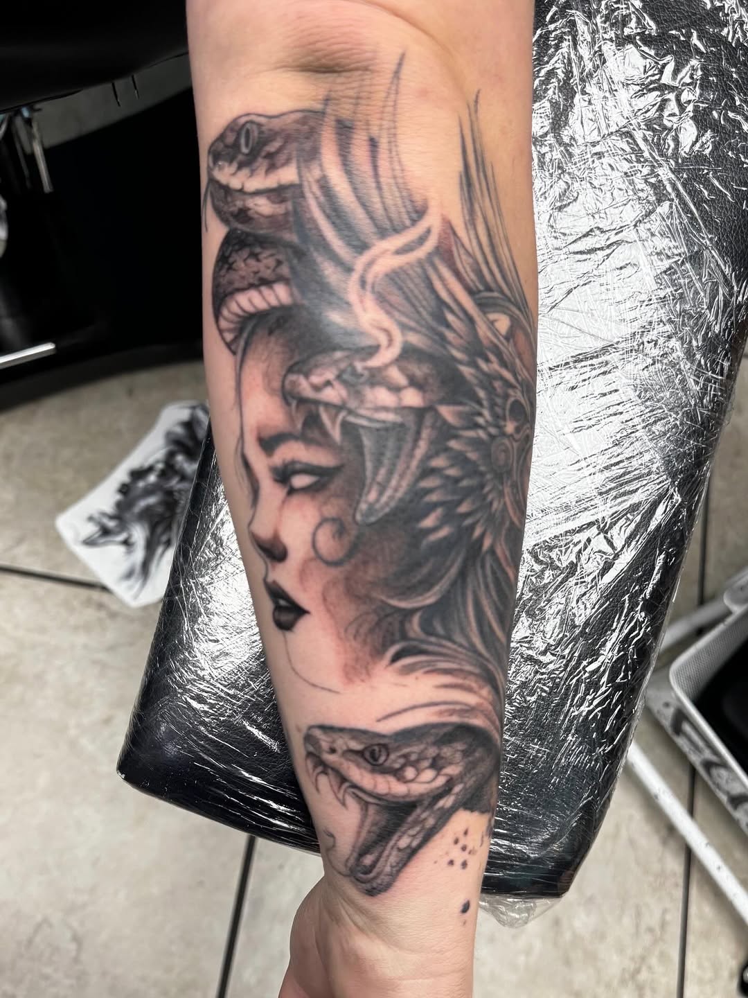 Tattoo by @tha_hot_dawg — black_and_grey, realism