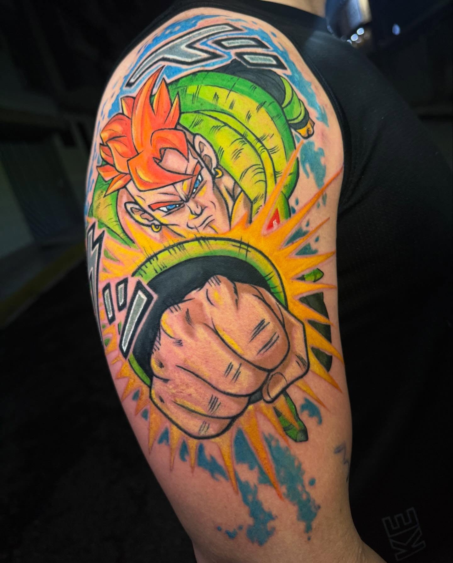 Super Saiyan anime tattoo on the forearm by Tattoo Medellin