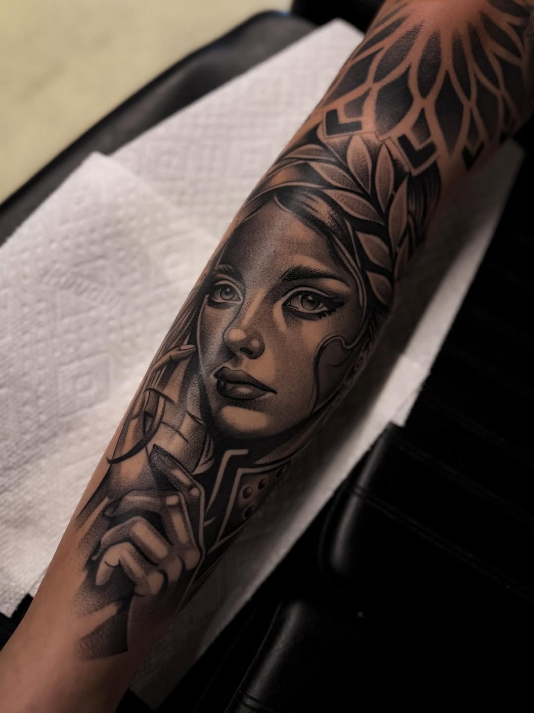 Tattoo by @dallasdiorio β realism, black_and_grey