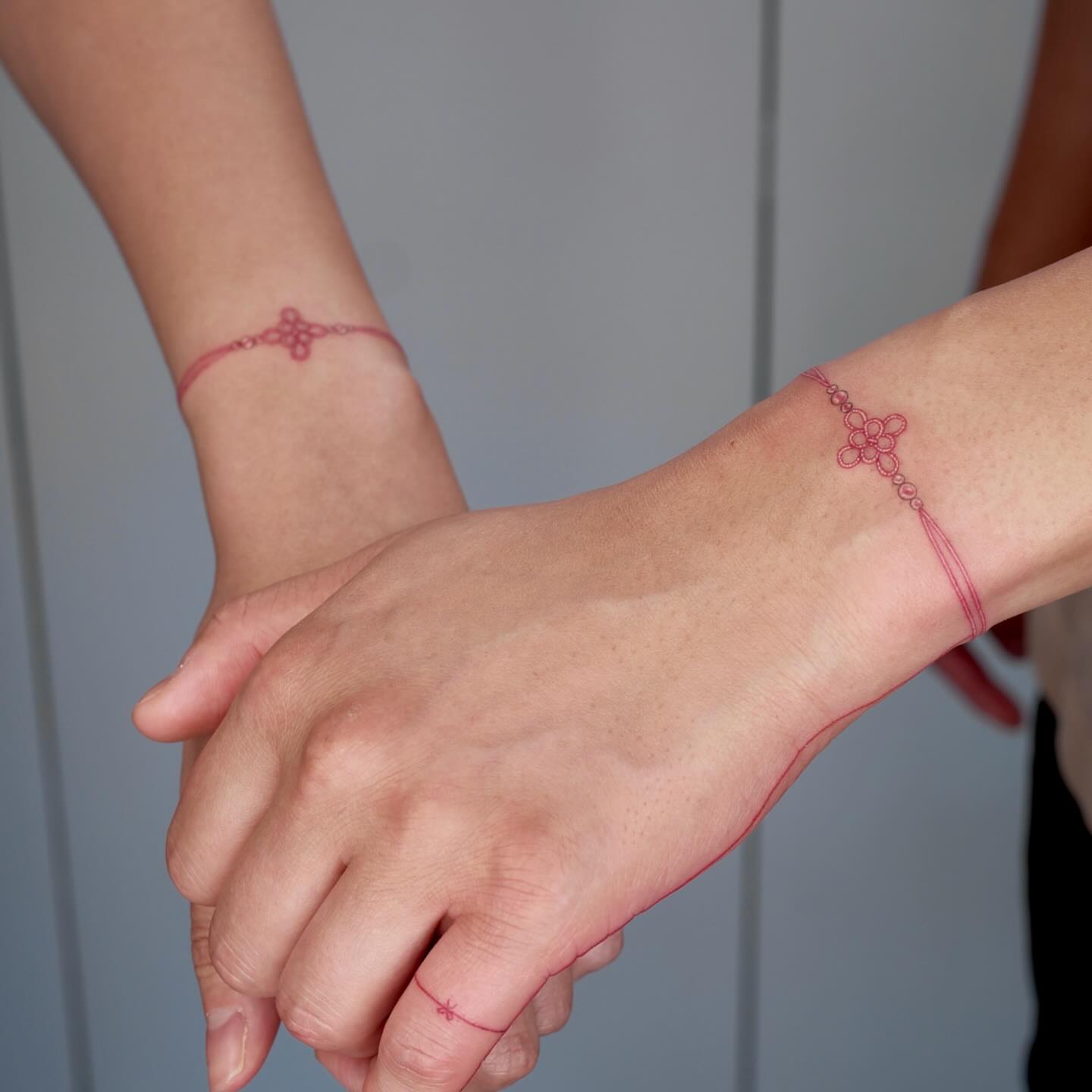 Flower fine line tattoo by Nina