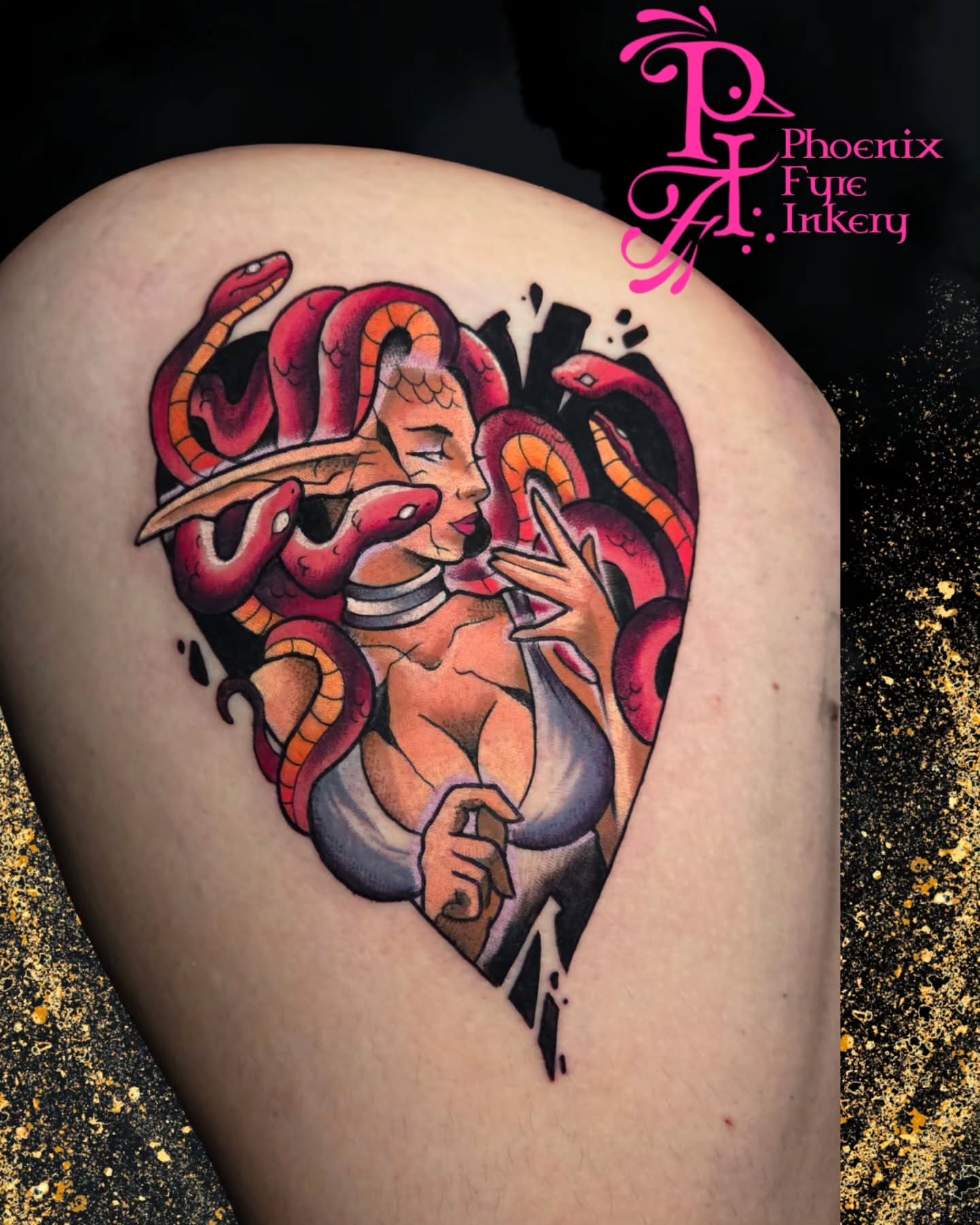 Tattoo by @phoenixfyreinkery — american_traditional, realism