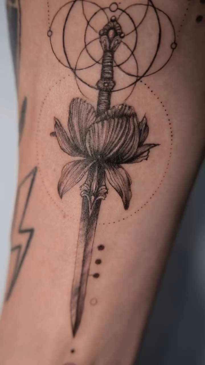 Tattoo by @lilithink — geometric, black_and_grey