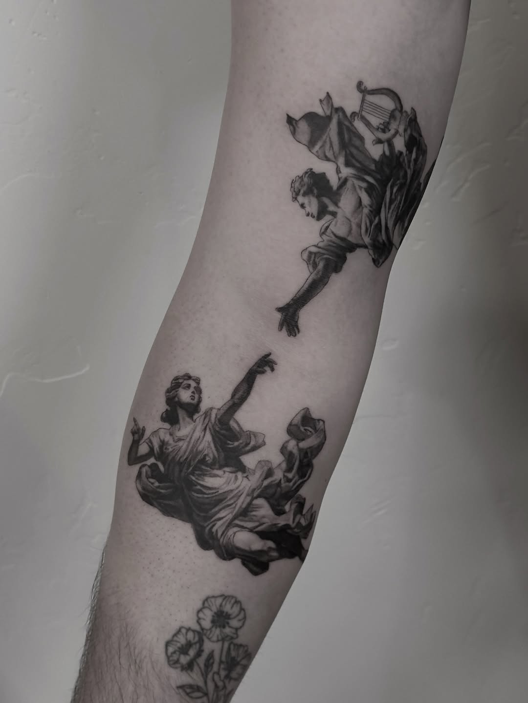 Tattoo by @paigejeantattoos β realism, black_and_grey
