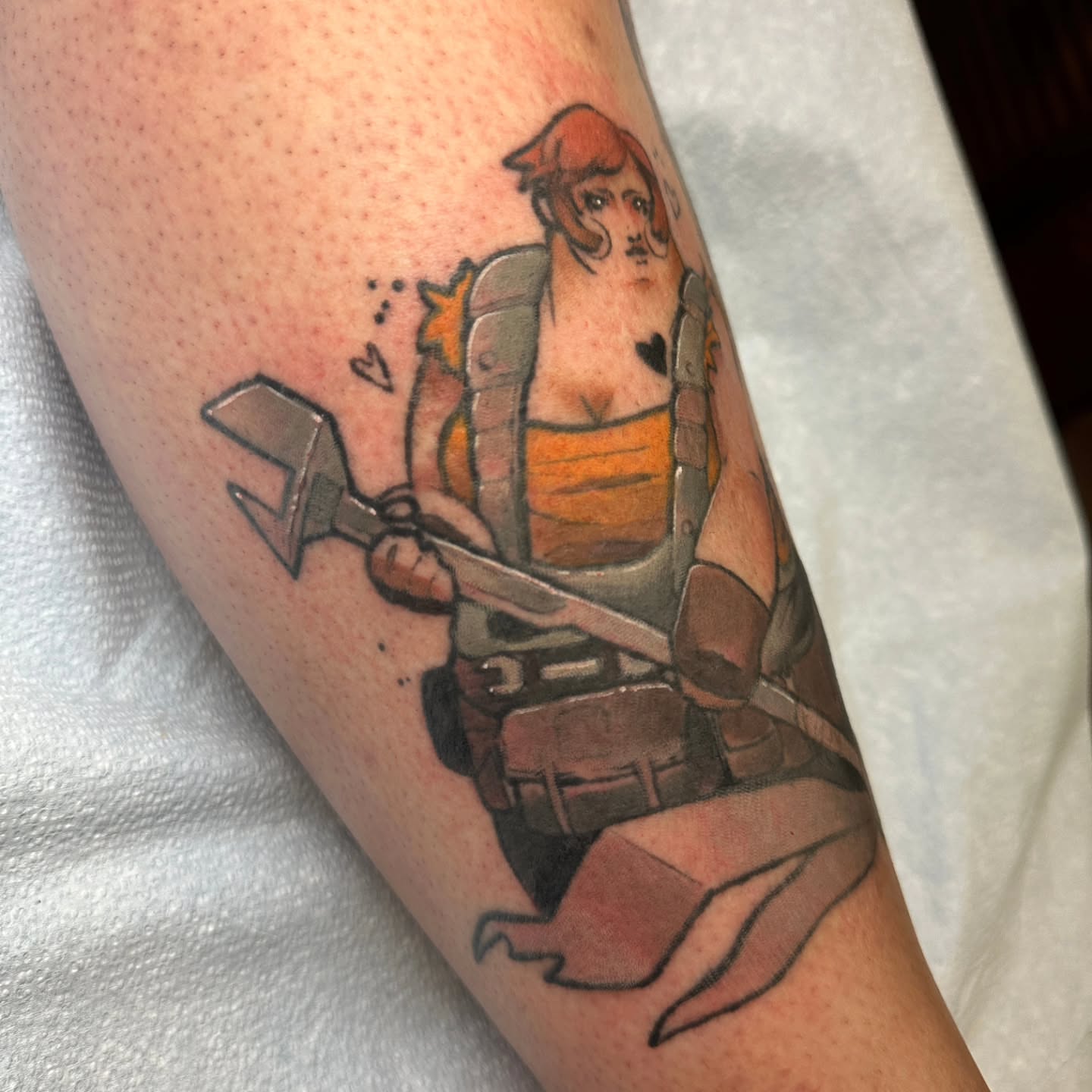 Warrior with axe realism tattoo on the forearm by Sasha Wren
