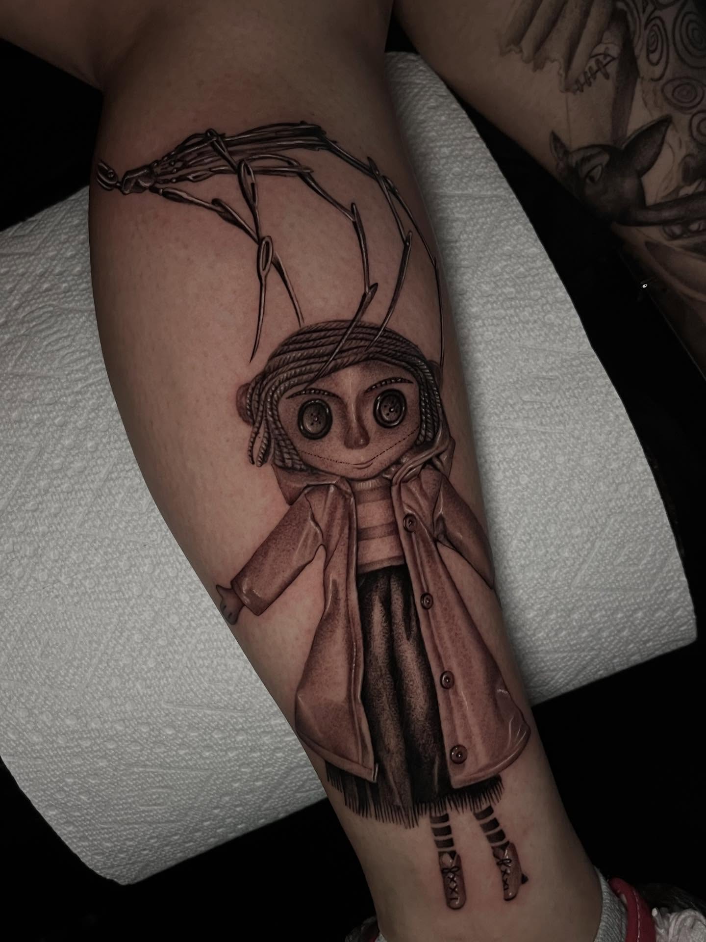 Doll realism tattoo on the forearm by Single Needle ๐ชฉ
