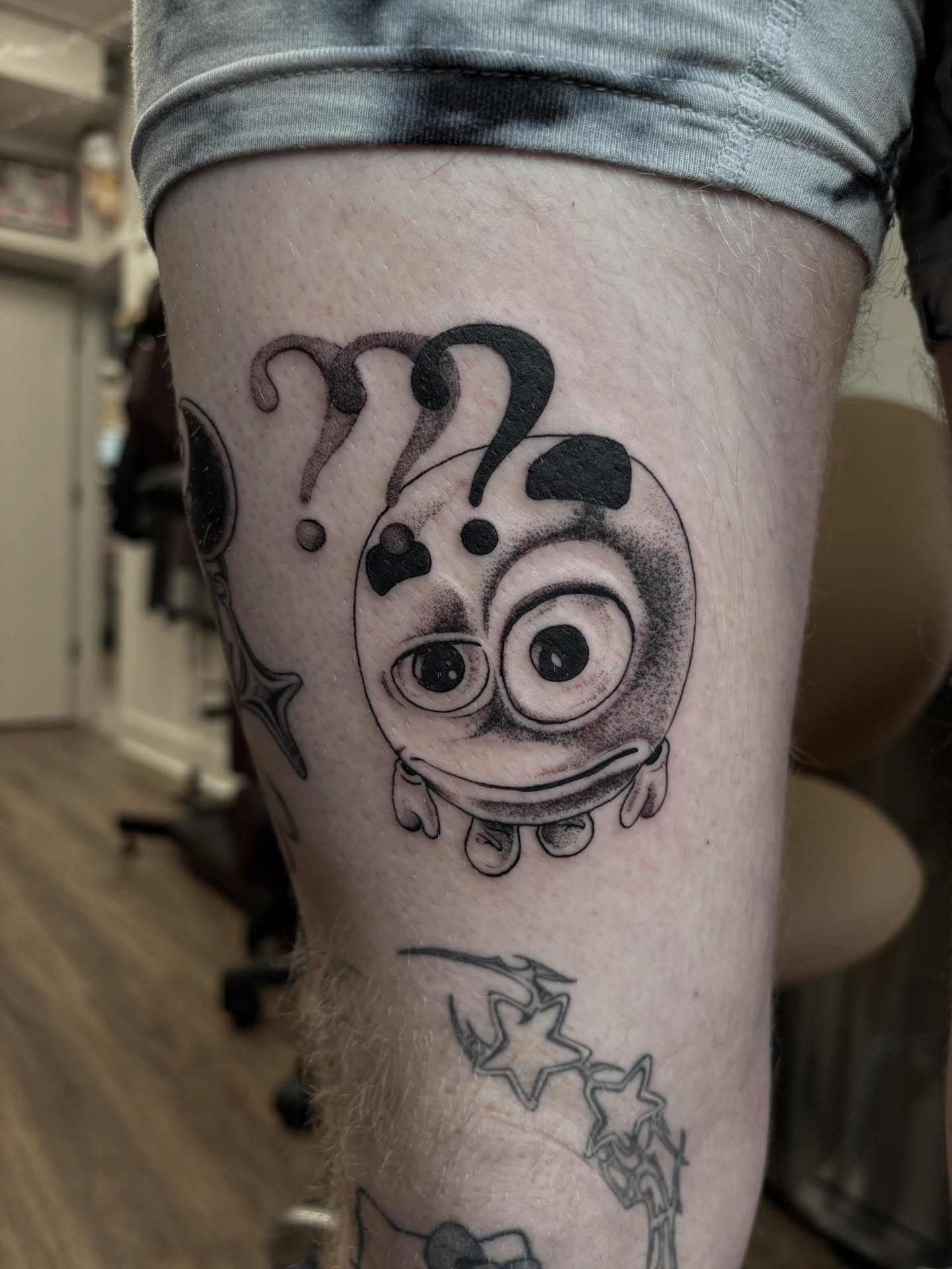 Minion black and grey tattoo on the forearm by katie, Seattle, Washington