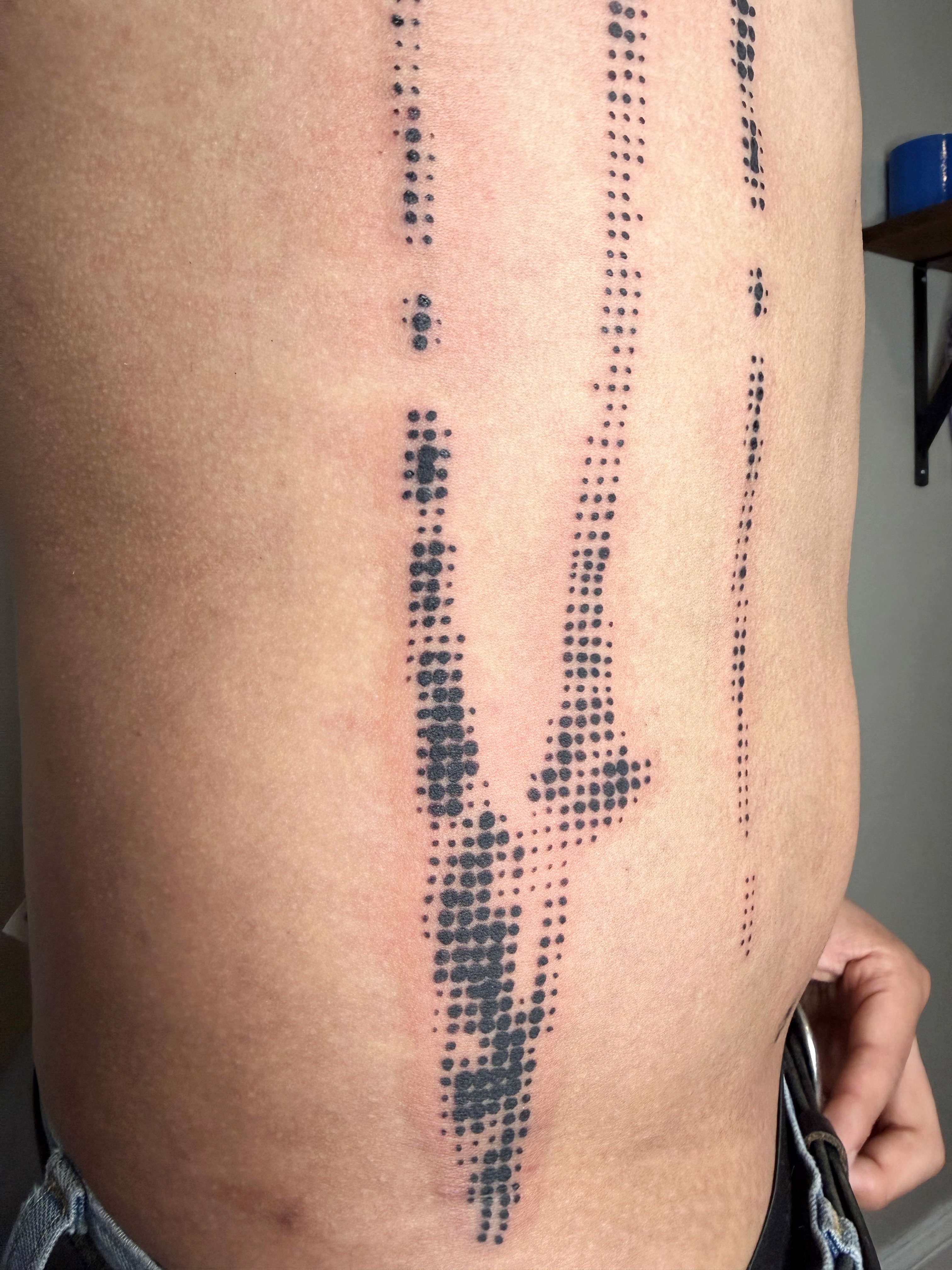 Dotwork dotwork tattoo on the thigh by Haza
