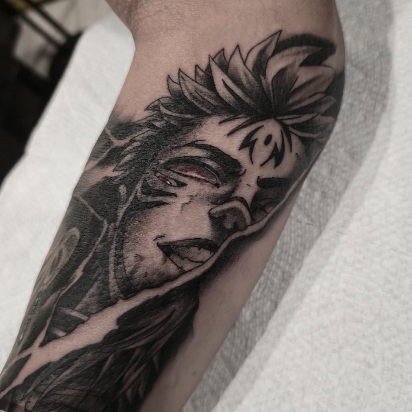 Anime character anime tattoo on the forearm by Tattoo Artist, Orange, California