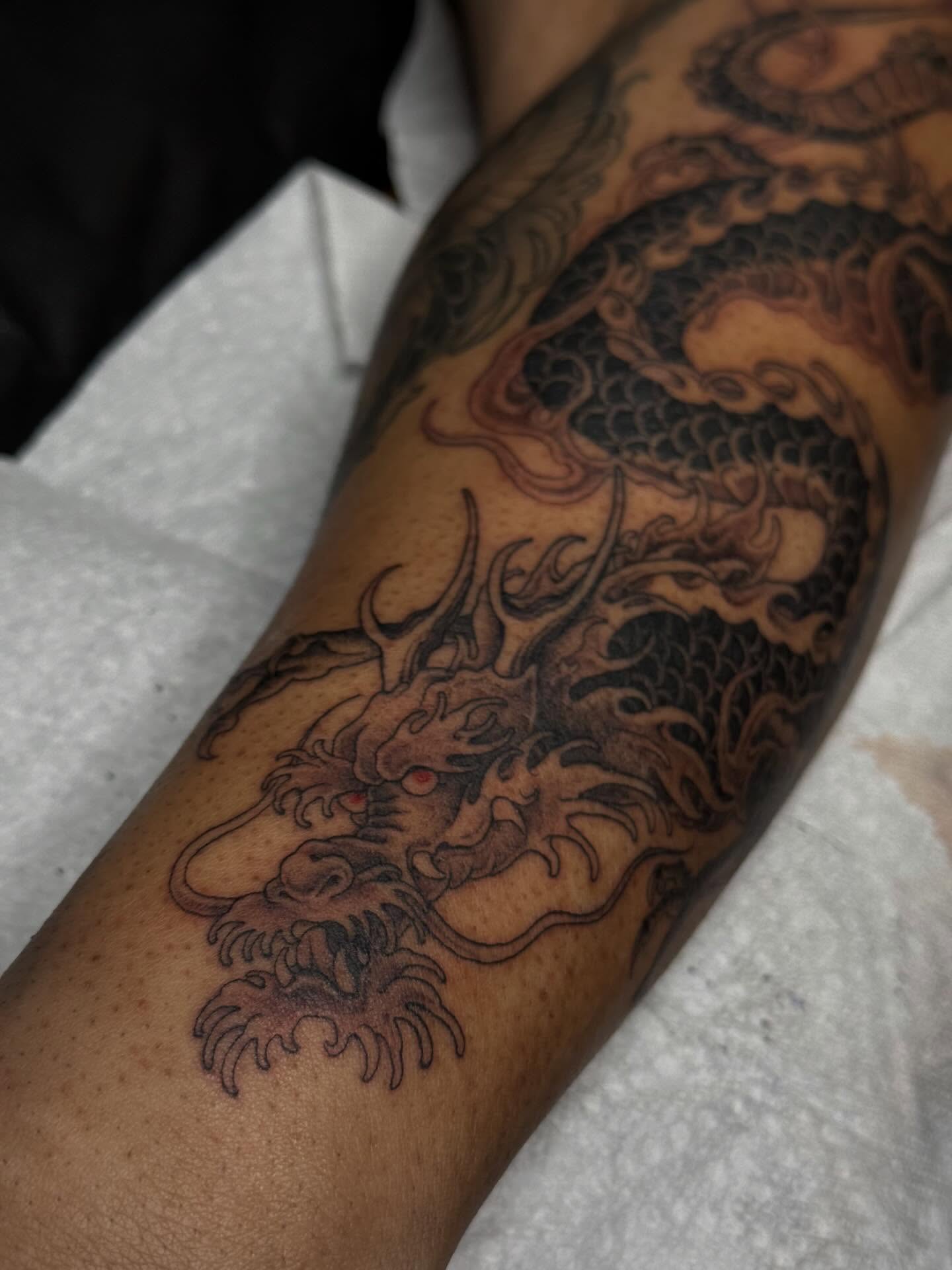 Dragon japanese irezumi tattoo on the forearm by ☠︎ Mikayla Benson  ☠︎