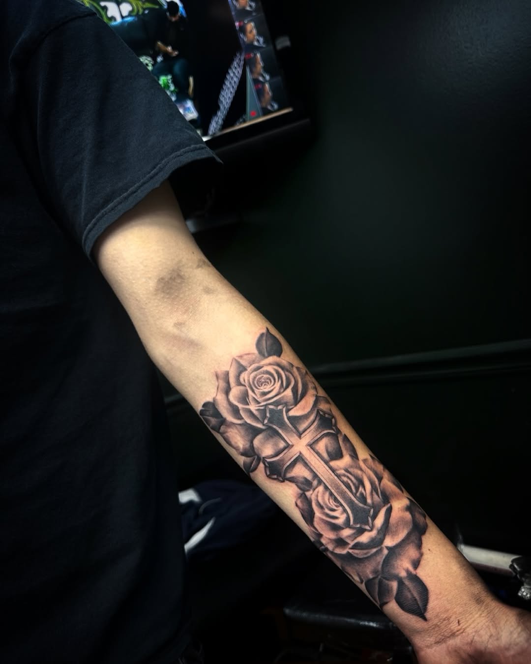 Tattoo by @pink.tattoos_ — black_and_grey, realism