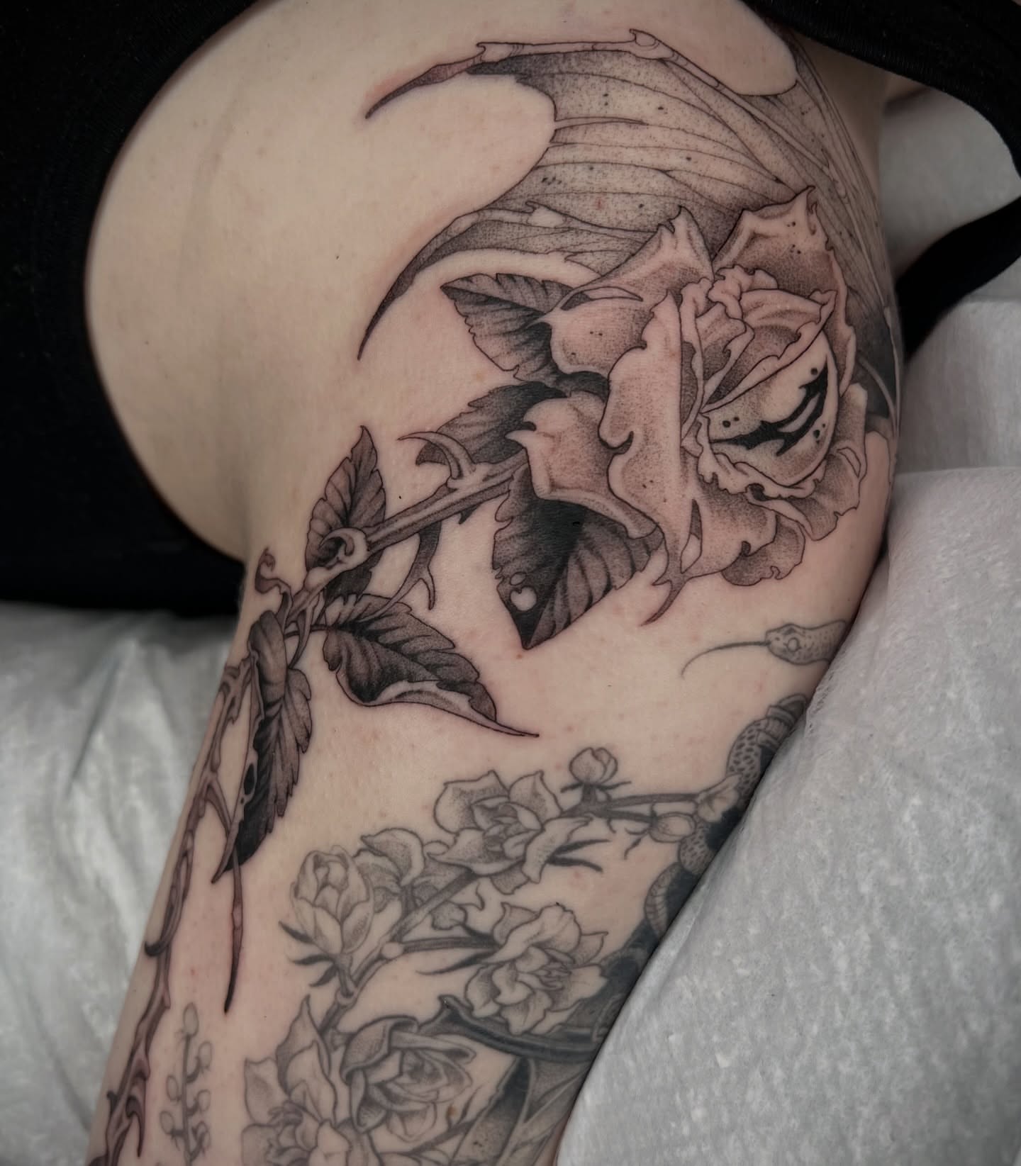 Tattoo by @revoltingworship β black_and_grey, realism