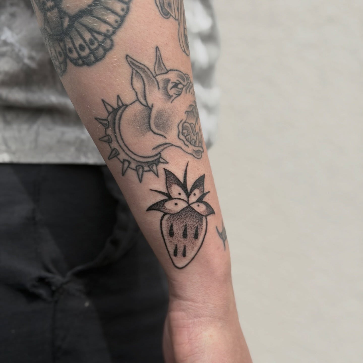 Tattoo by @fleabagtattoos — black_and_grey