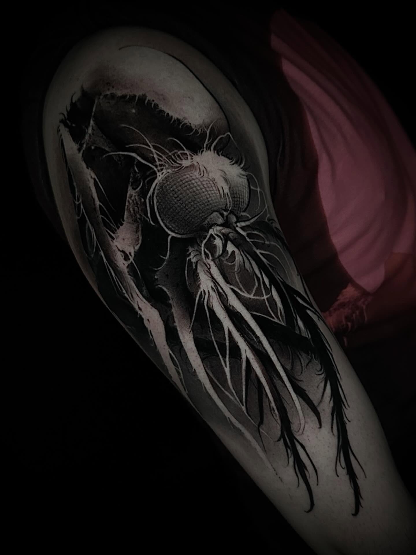 Tattoo by @nathanadsitart — black_and_grey, dark_realism