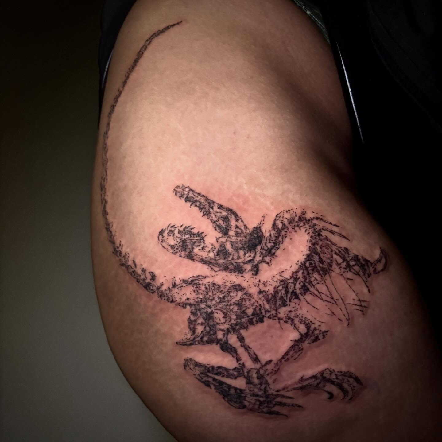 Tattoo by @unknownliquids — black_and_grey