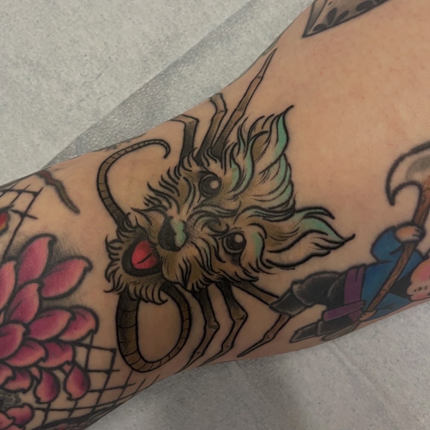 Dragon American traditional tattoo on the forearm by Lacey B, Portland, Oregon