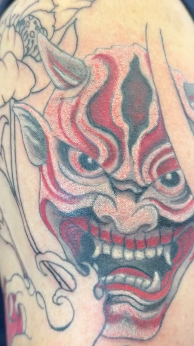 Tattoo by @vyvyn — japanese_irezumi, black_and_grey