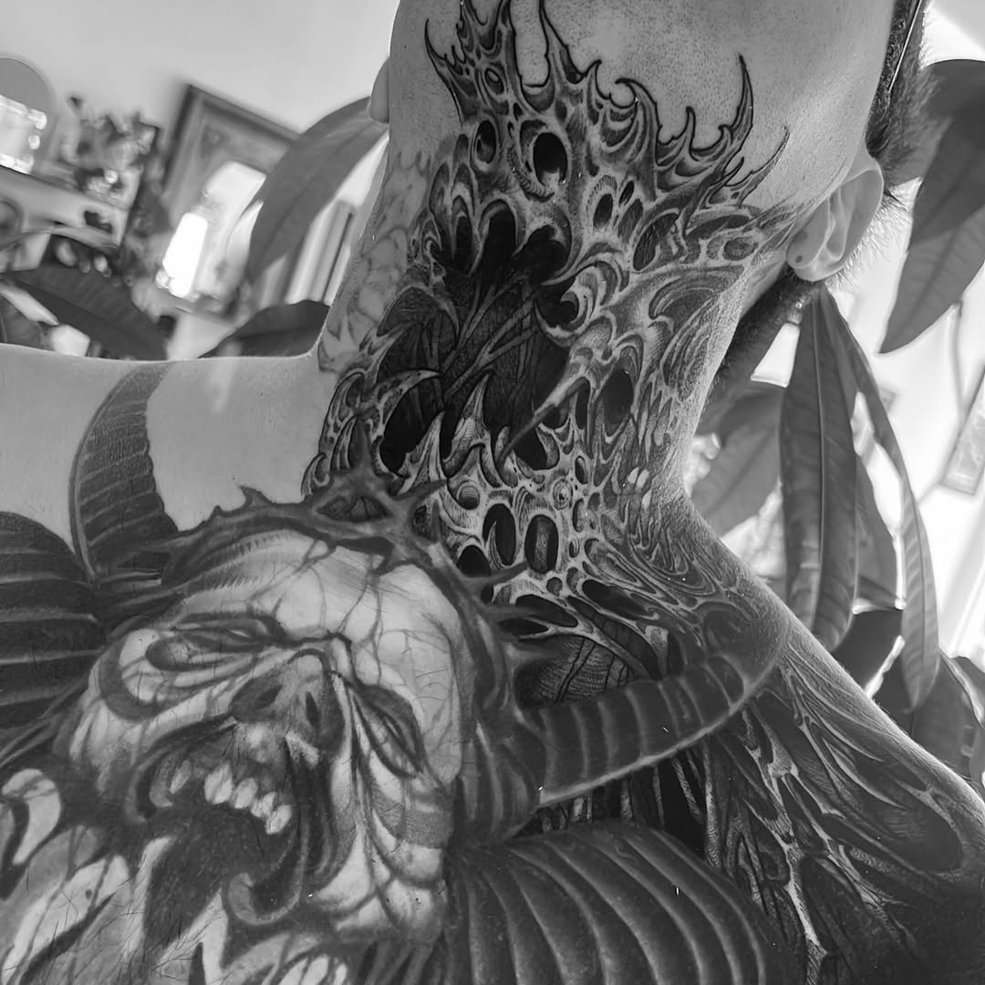 Tattoo by @trophytattoos — black_and_grey, dark_realism