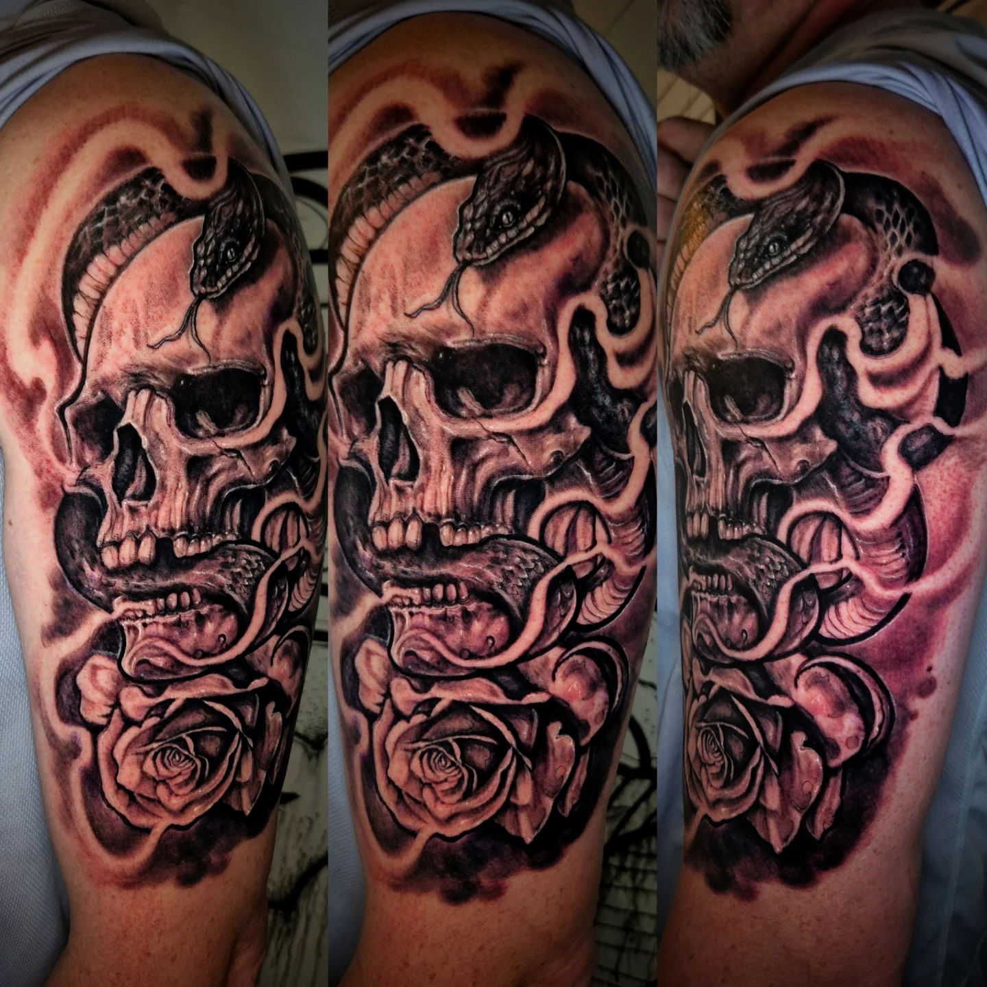 Tattoo by @wizard_tattooer — dark_realism, black_and_grey