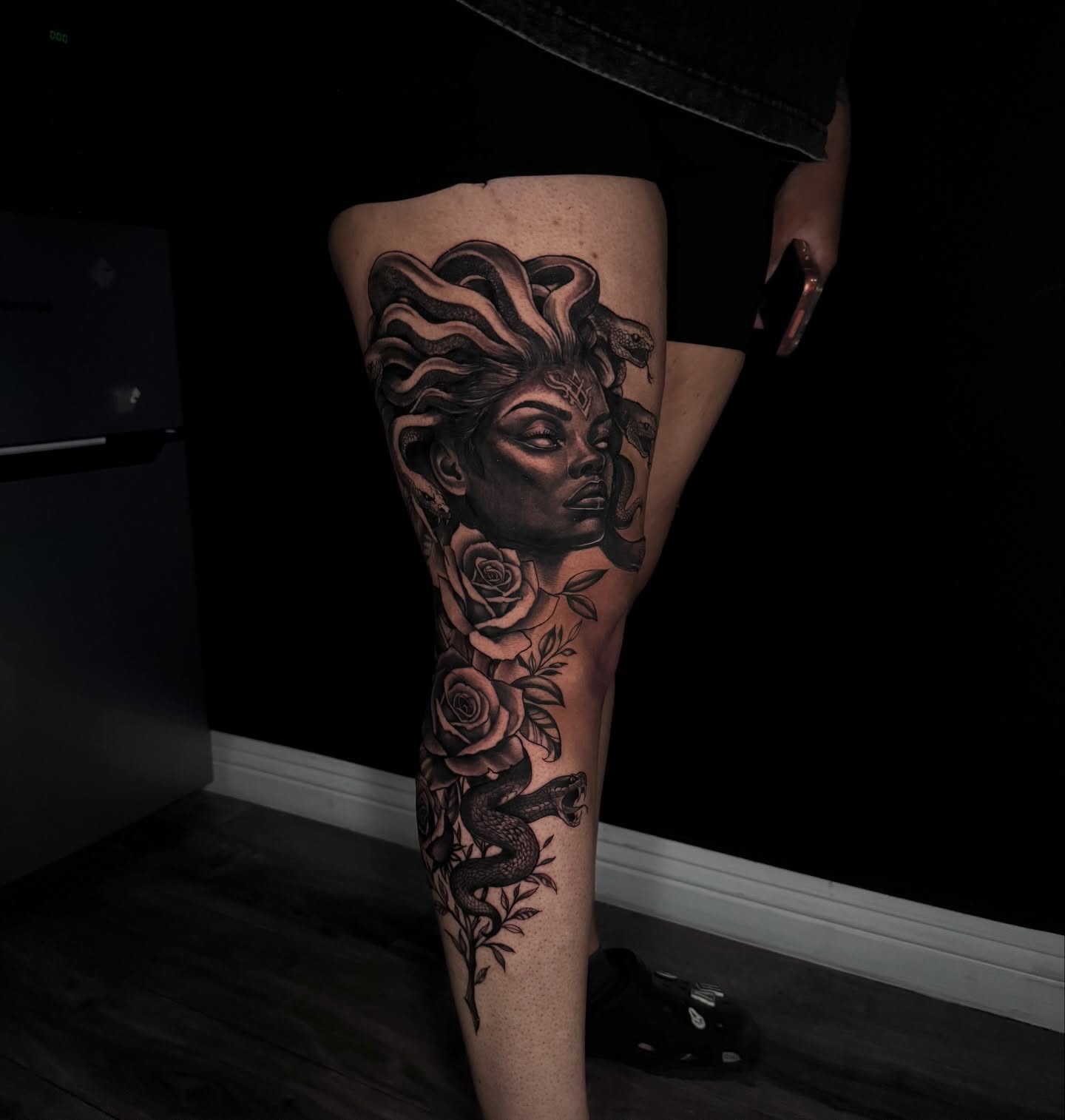 Tattoo by @rhae_ology — black_and_grey, realism
