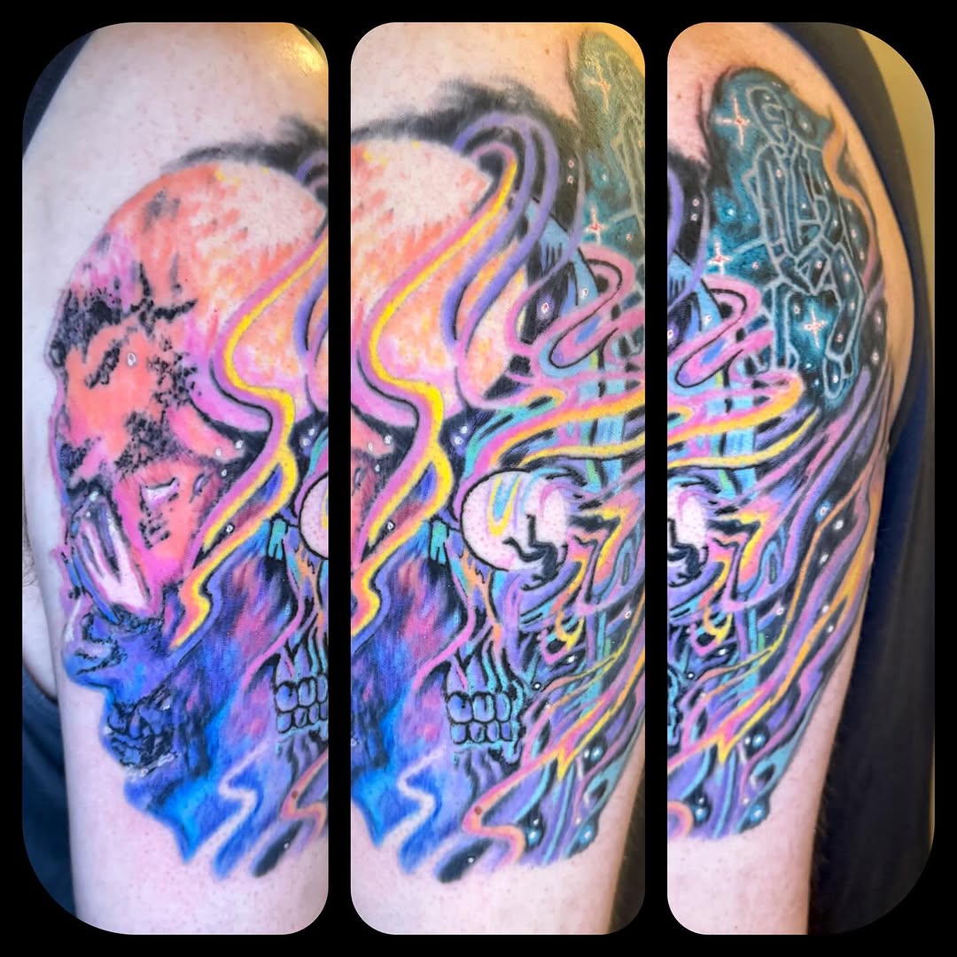 Tattoo by @patrickcornolo — new_school, trash_polka