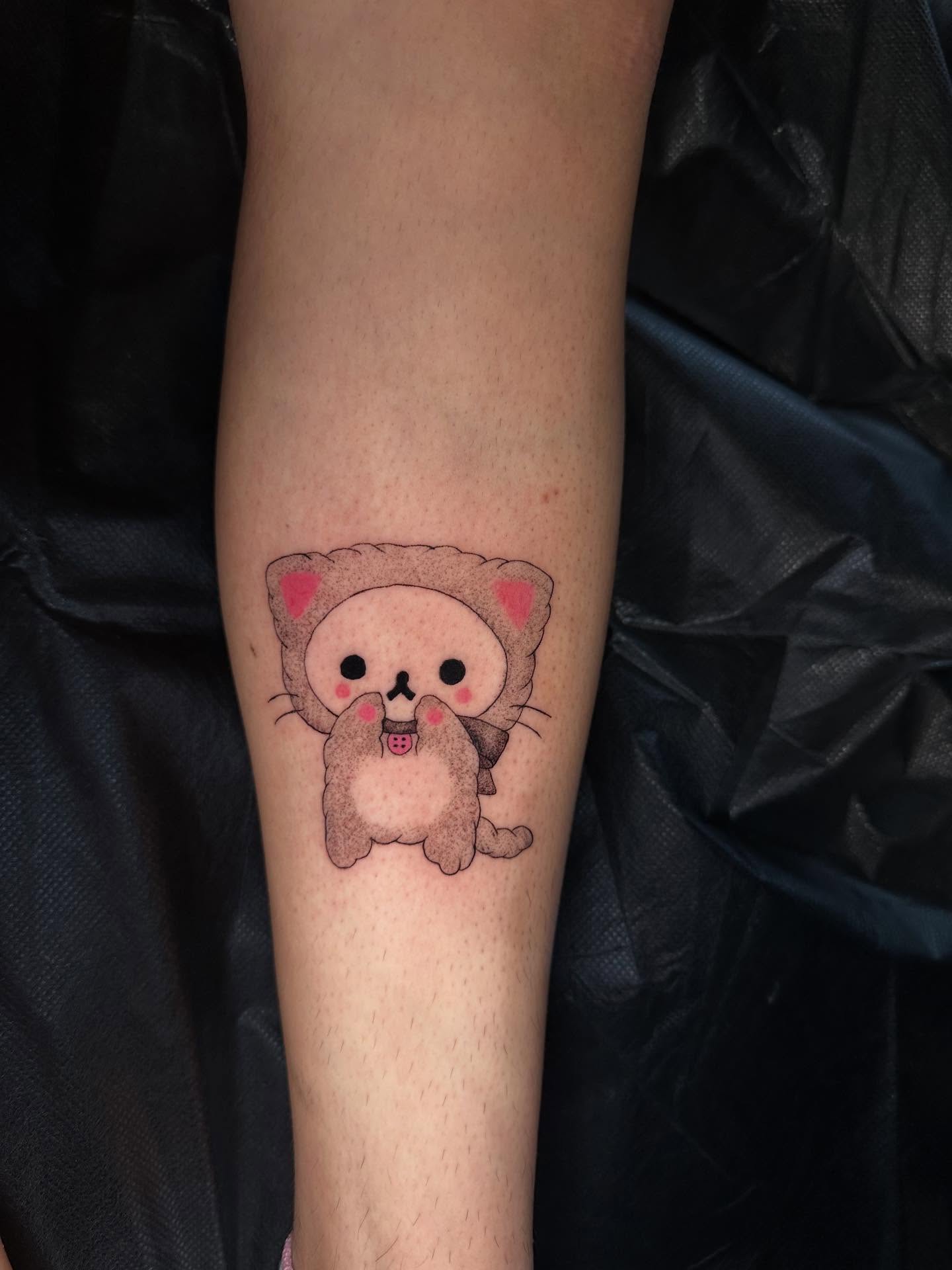 Cat dotwork tattoo on the forearm by Mario Flores Tattoo