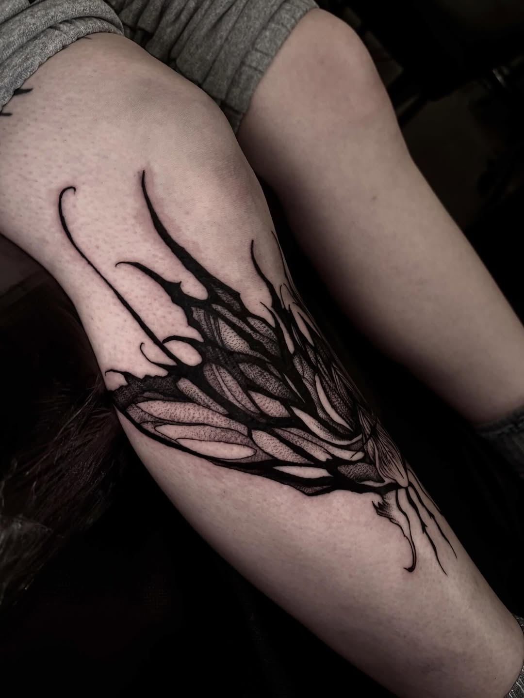 Tattoo by @haileypaetztattoos — blackwork, dotwork